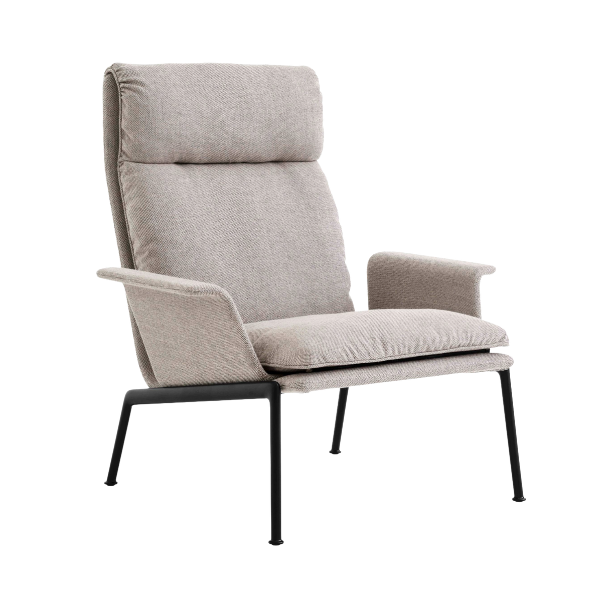 Gevoerde MUNO LN17 fauteuil met een zwarte basis