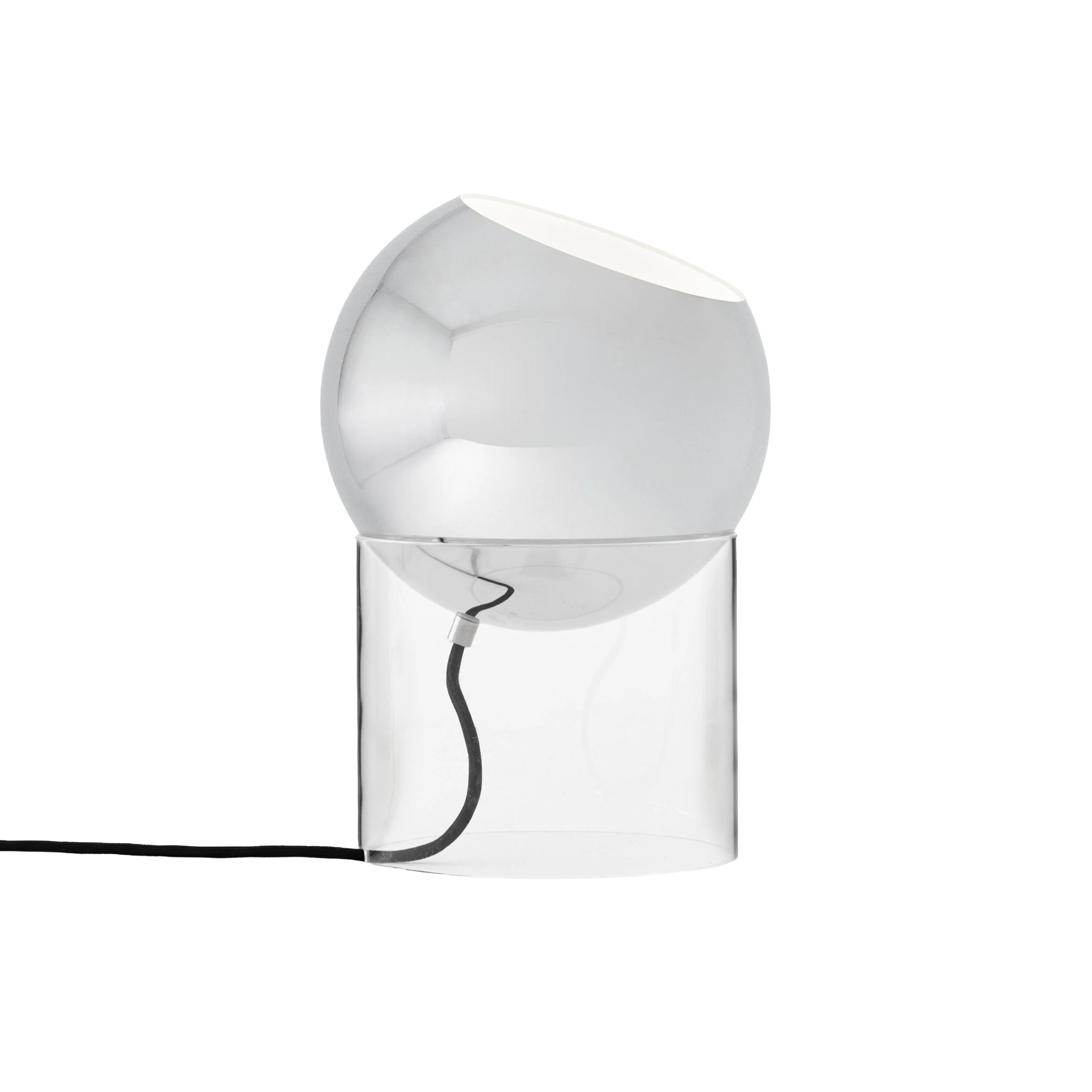 Tafellamp TOPAN VP13 met verchroomde kap en transparante voet