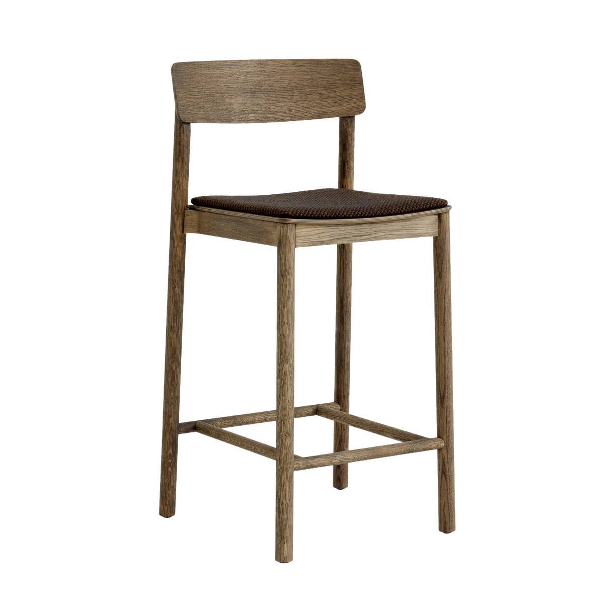 Hocker BETTY gerookt olie-eiken met een gestofferde zitting