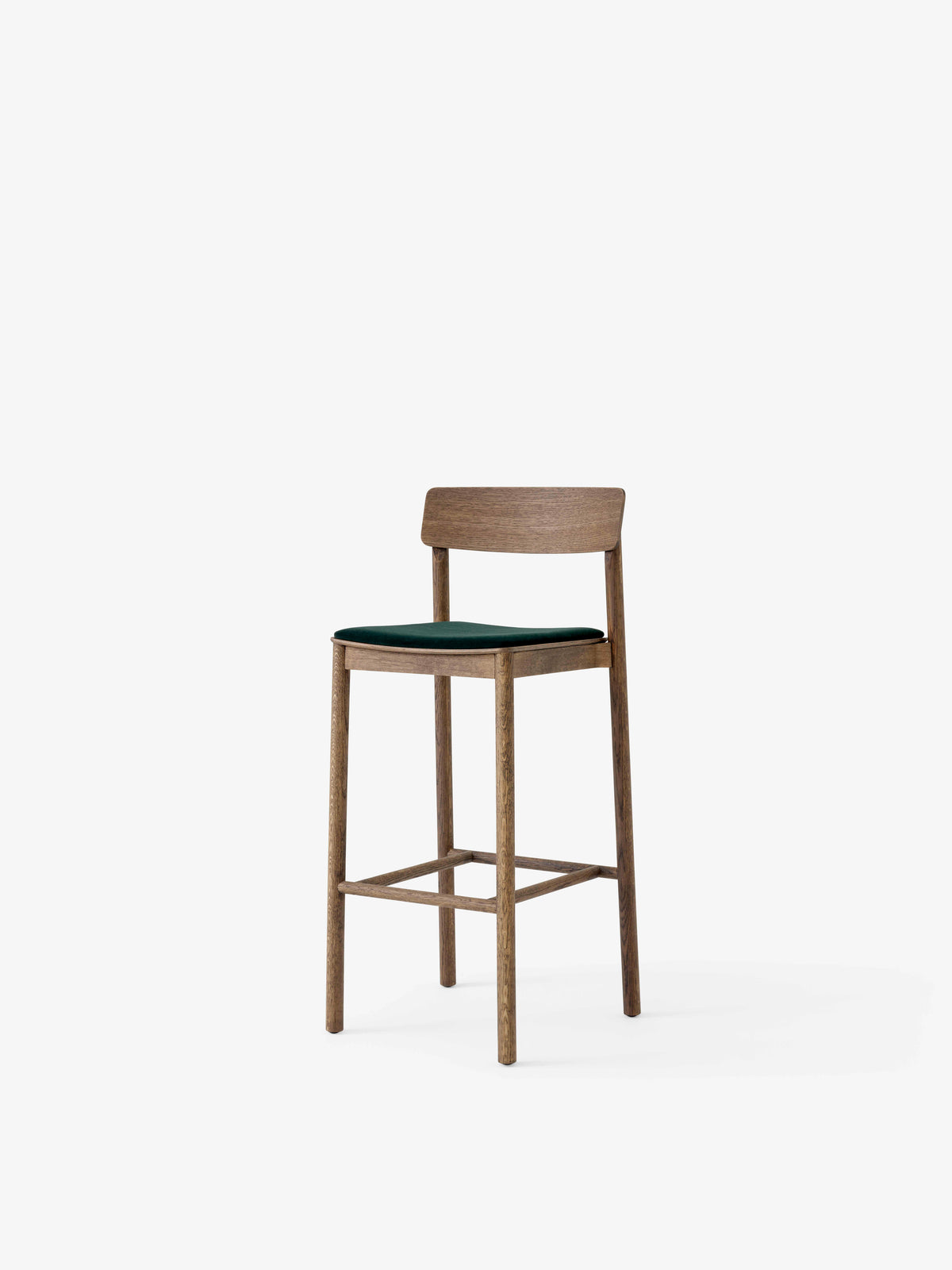 Hocker BETTY gerookt olie-eiken met een gestofferde zitting