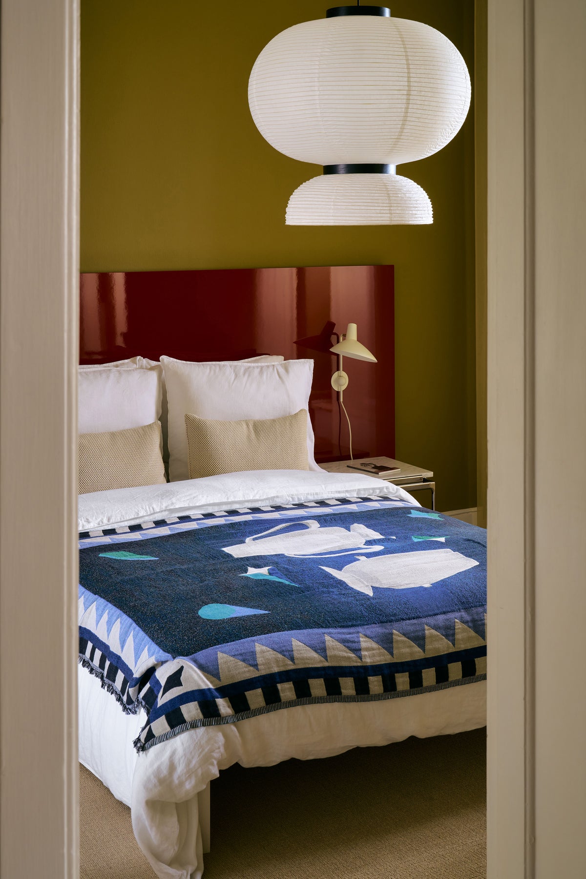 Dekbedovertrek MOMENTO JH46 marineblauw met beige
