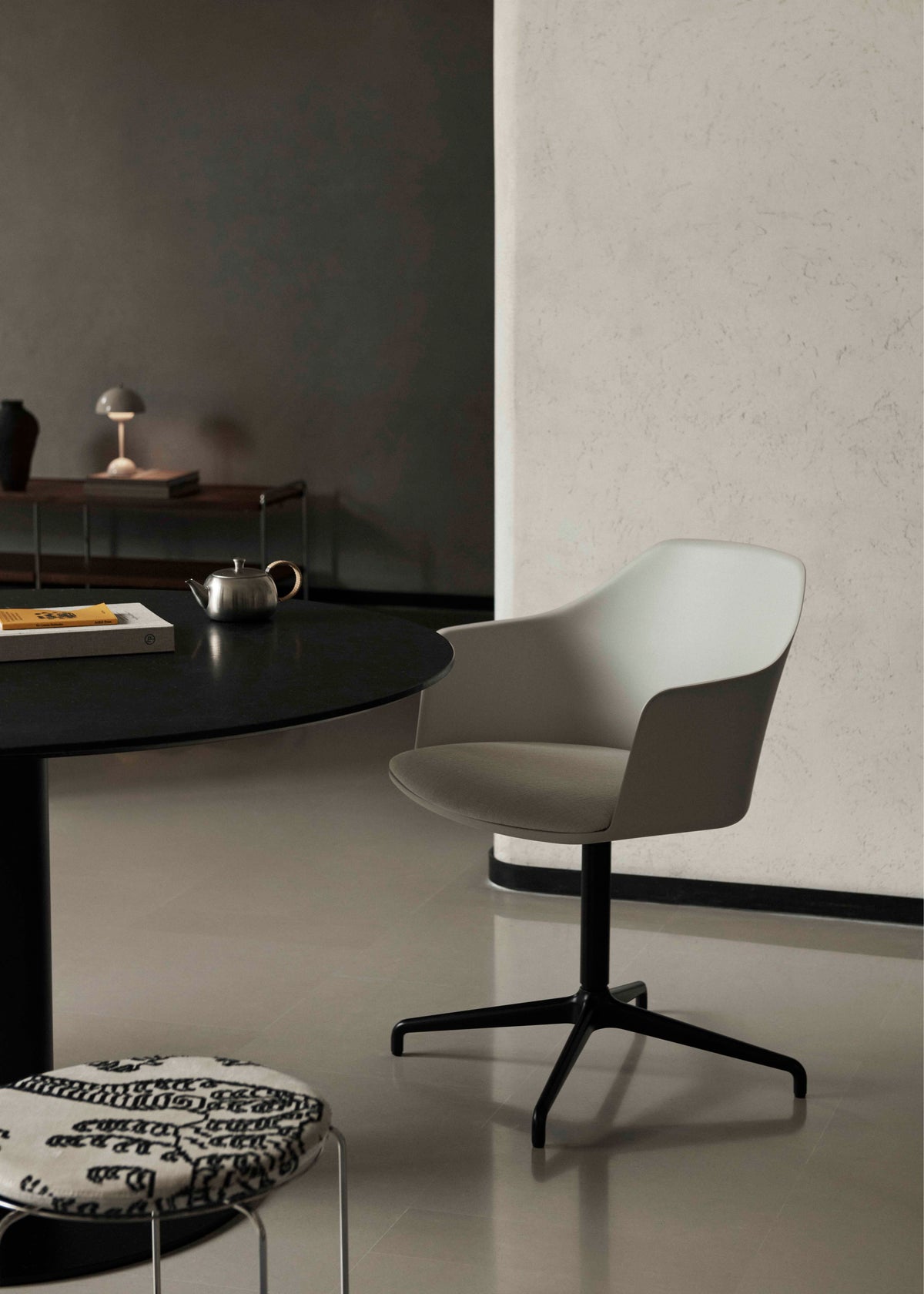 Bureau stoel RELY HW38 wit met een aluminium basis