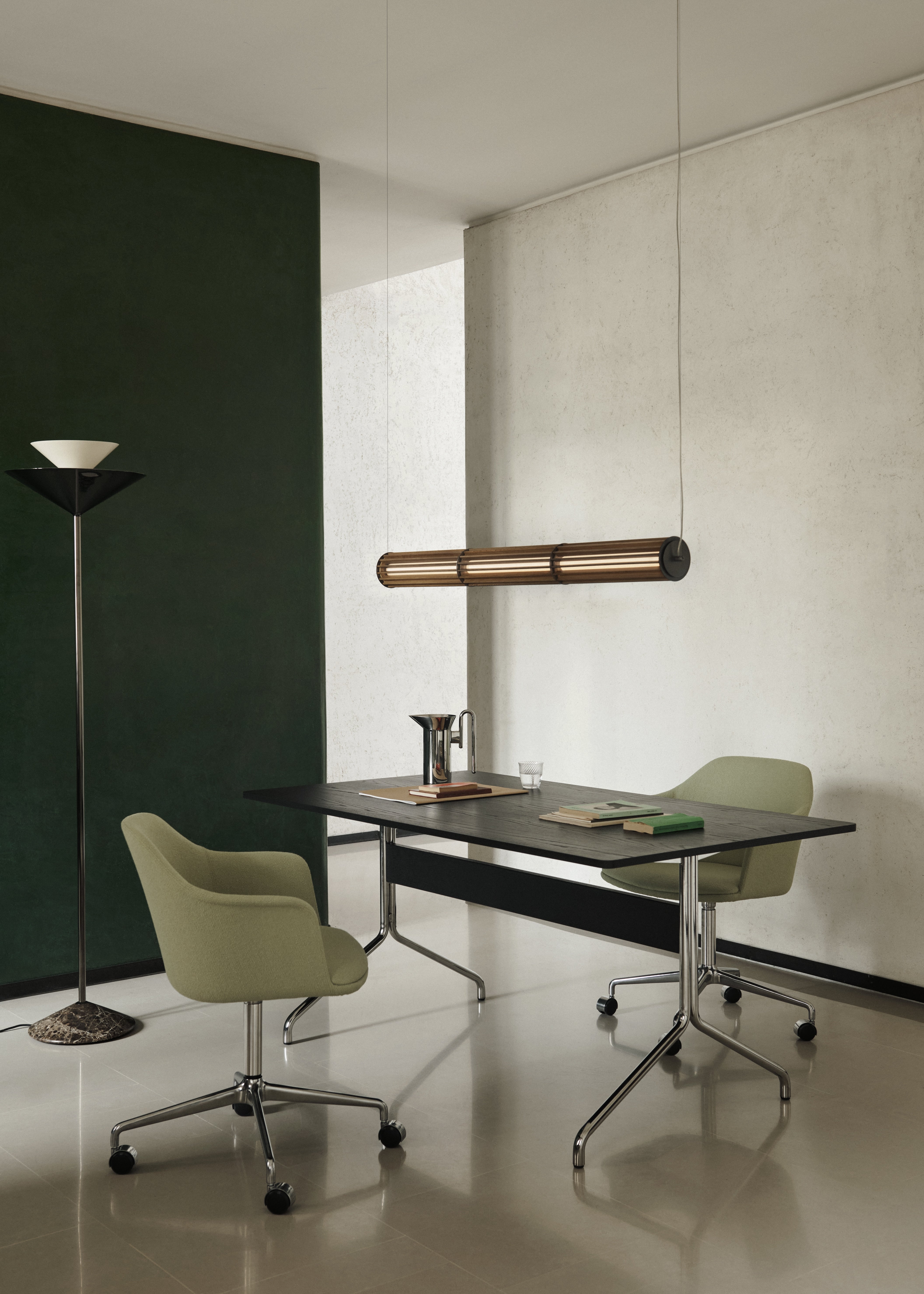 Hanglamp NUMBRA TY1 van aluminium met eikenhout