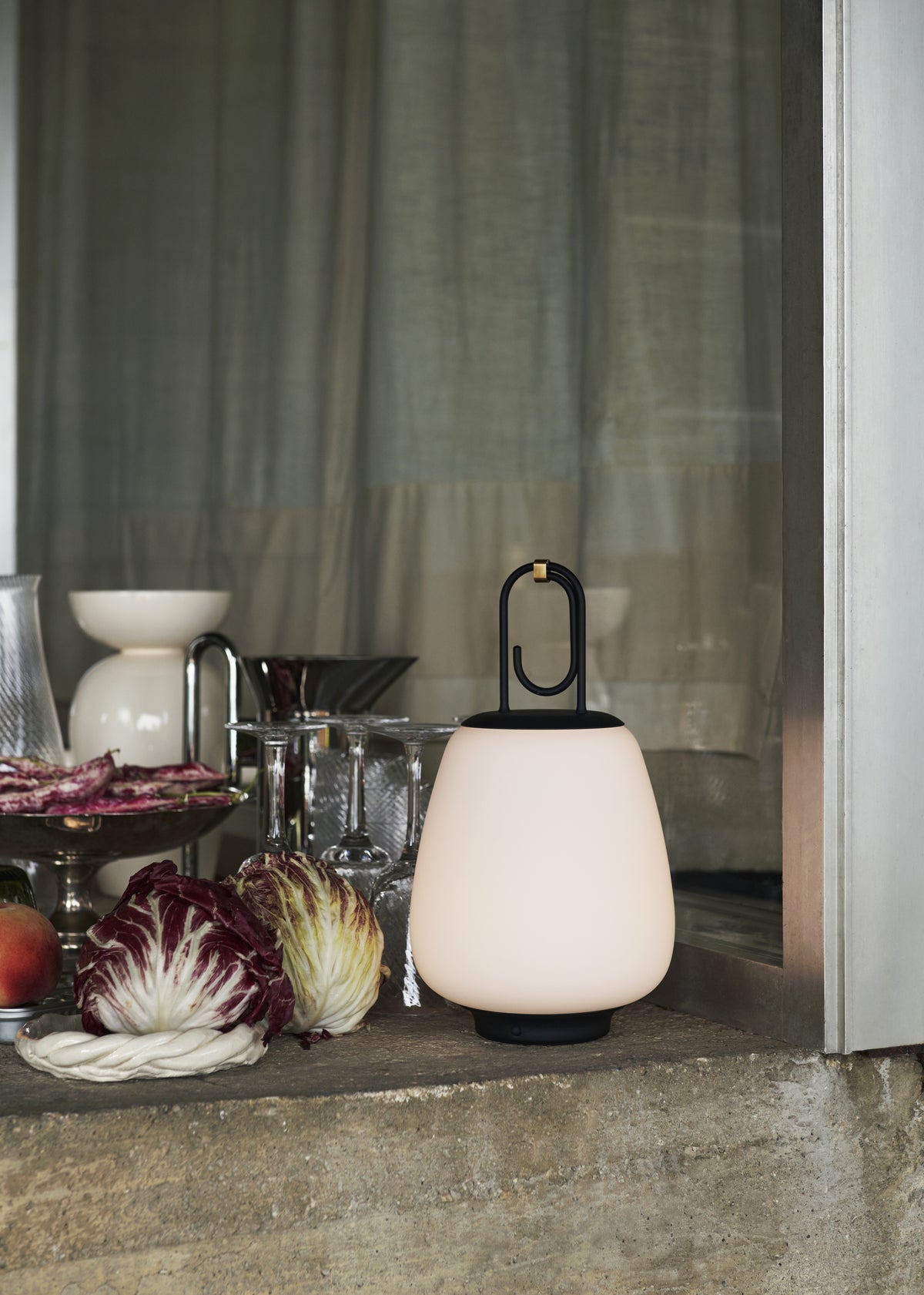 Draagbare buitenlamp LUCCA SC51 wit met zwarte afwerking