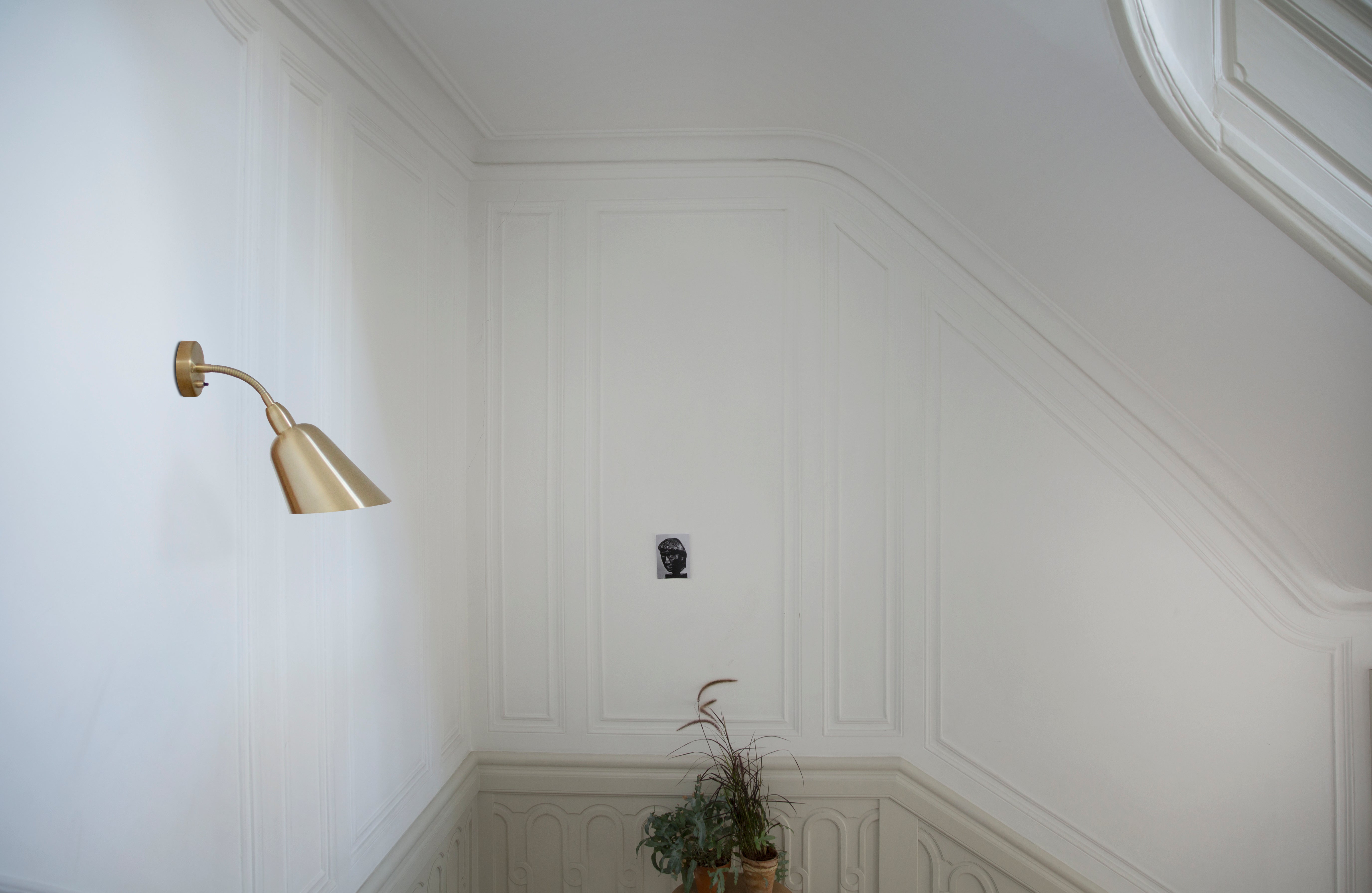 Wandlamp BELLEVUE AJ9 zwart met messing afwerking