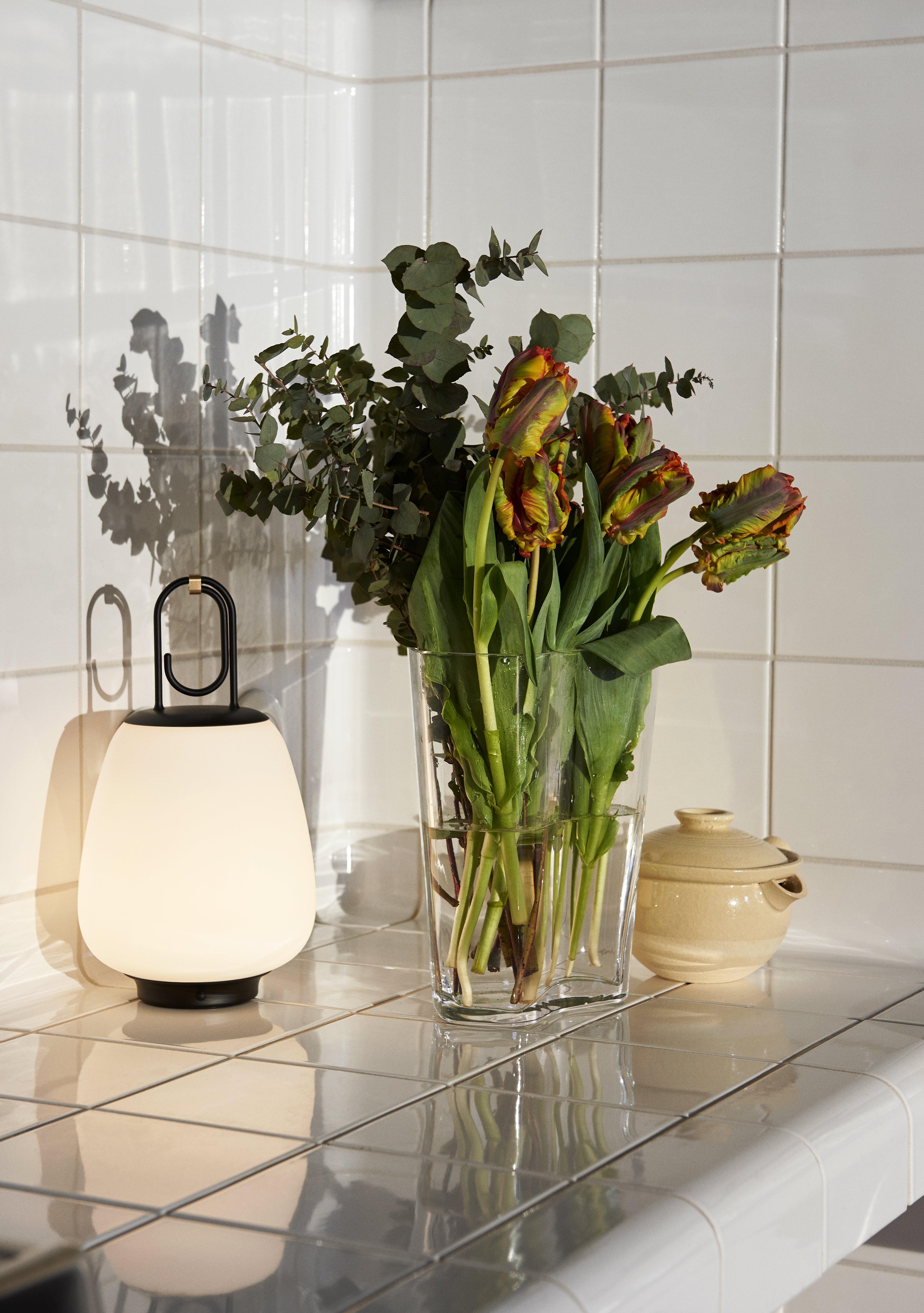 Draagbare buitenlamp LUCCA SC51 wit met zwarte afwerking