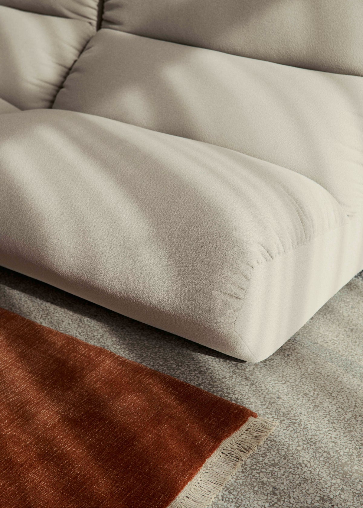 Vloerkleed met franjes THE MOOR goudbruin
