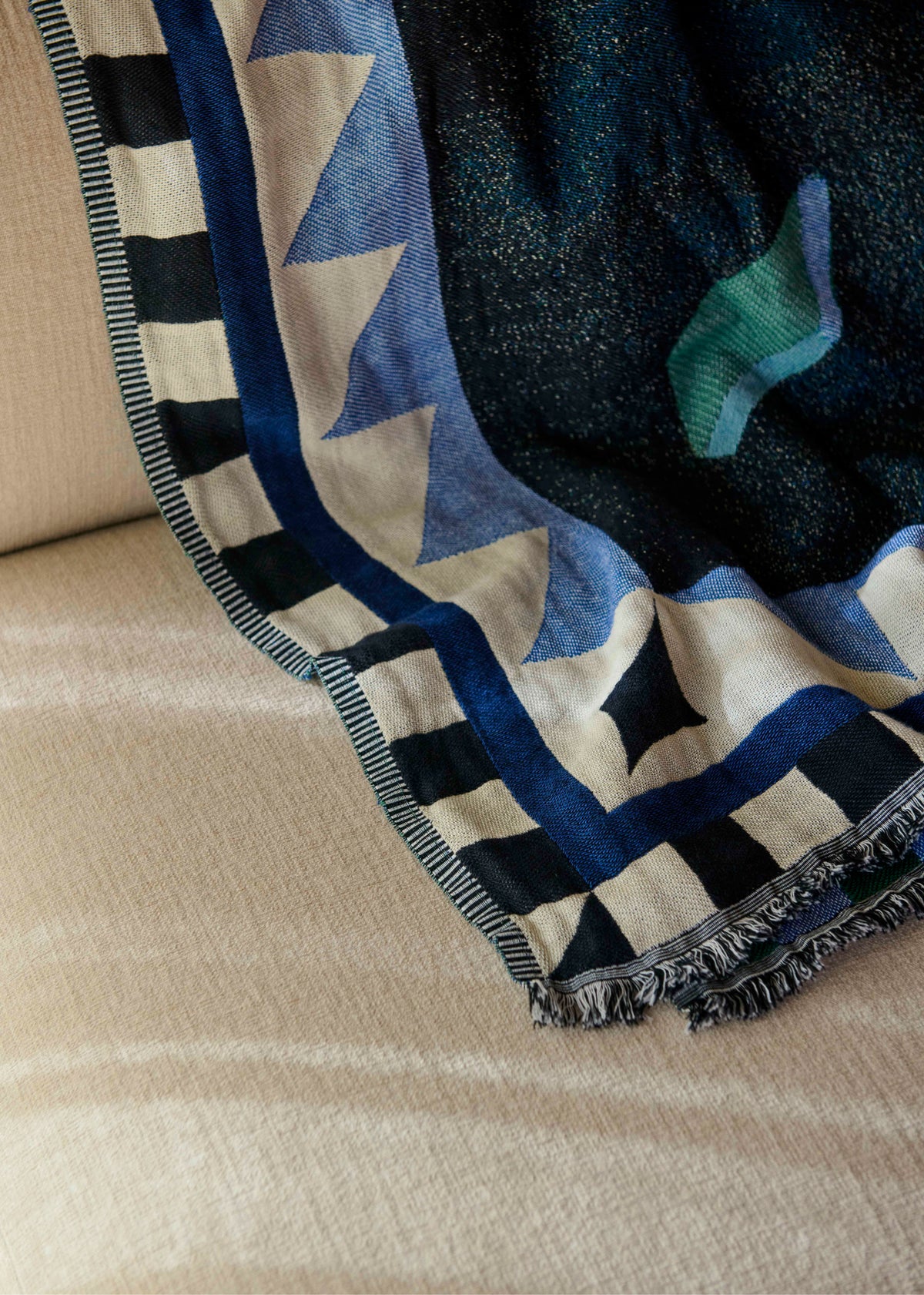 Dekbedovertrek MOMENTO JH46 marineblauw met beige