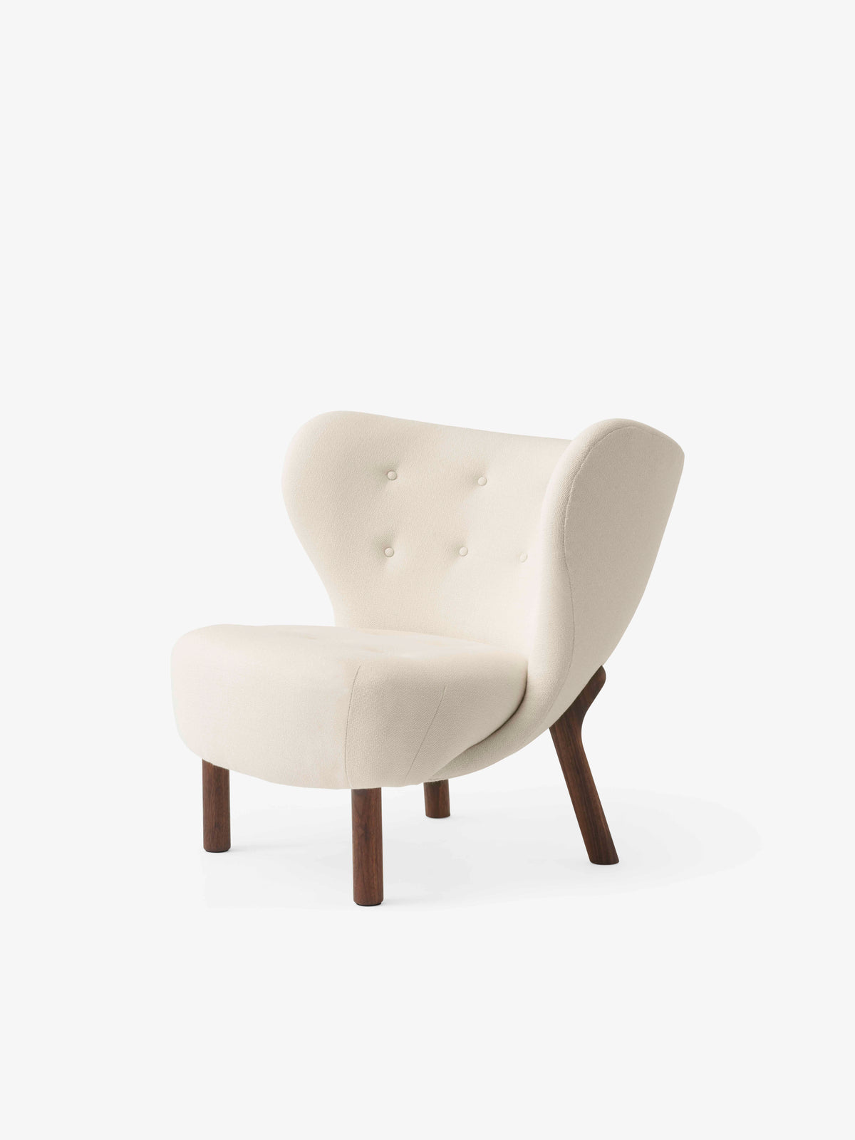 Fauteuil LITTLE PETRA VB1 gestoffeerd met een notenhouten basis