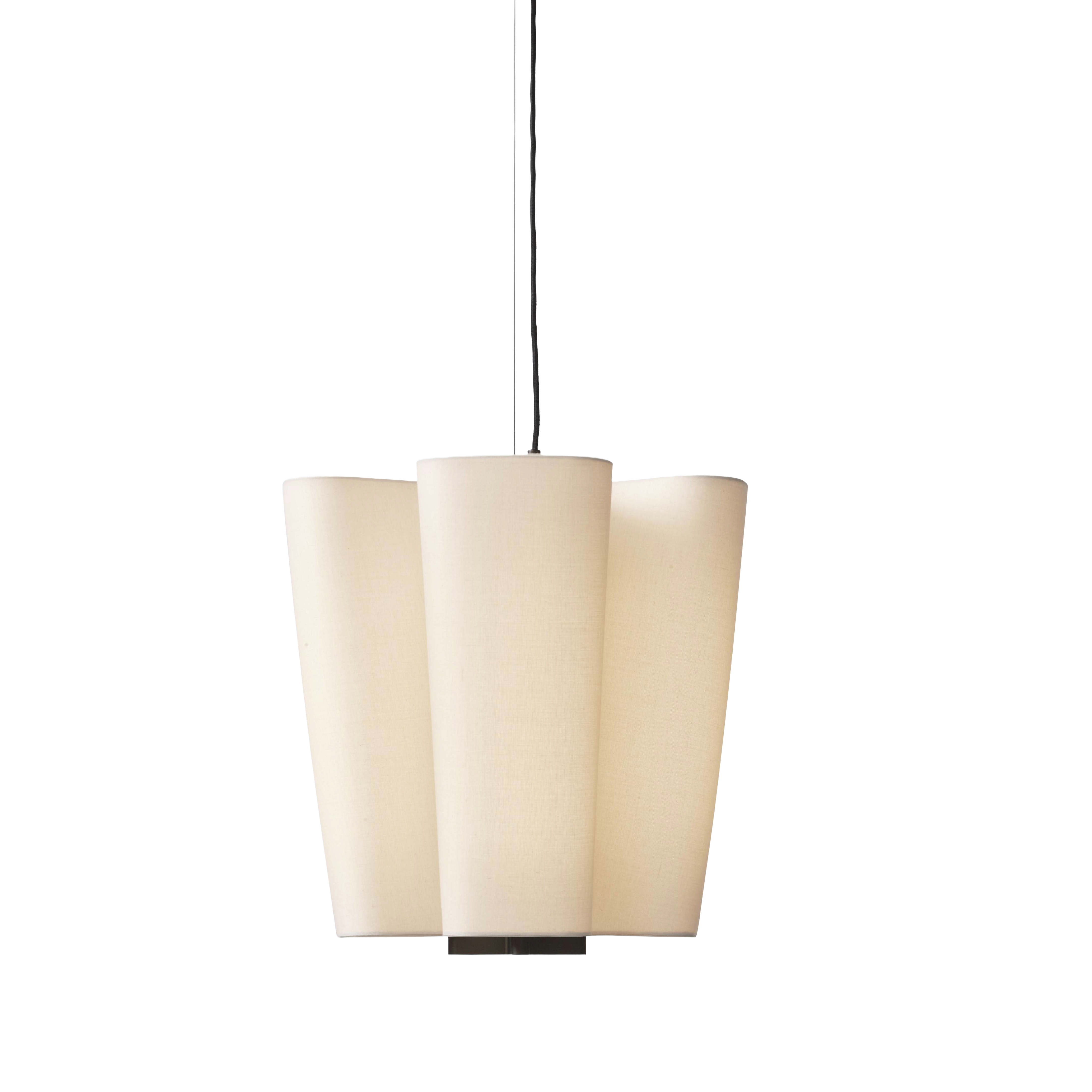 Hanglamp BELLA beige met bruine afwerking