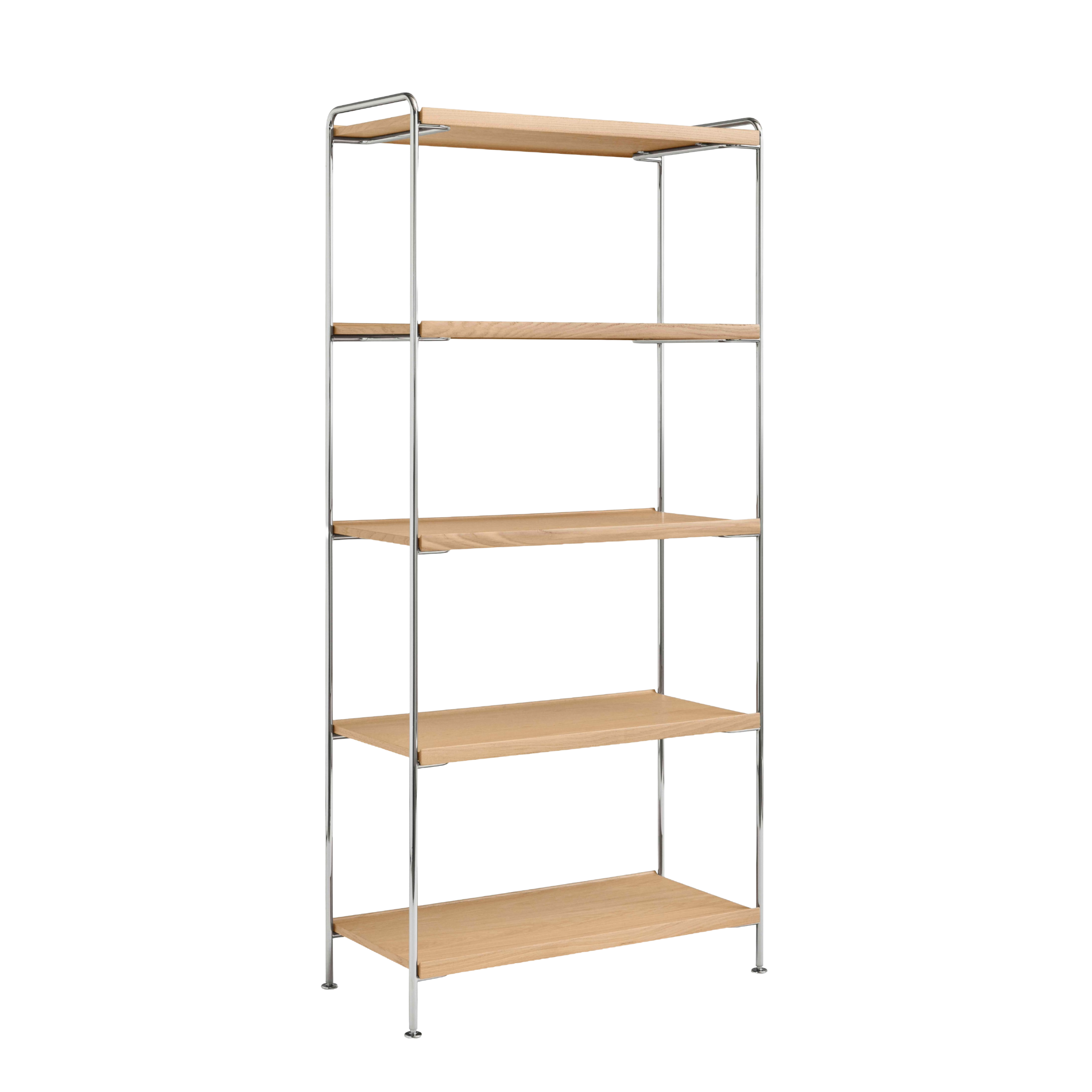 Regaal ALIMA NDS6 chroom met eikenhout