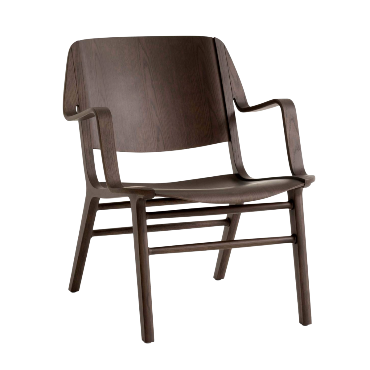 AX HM11 fauteuil donker gelakt eikenhout en eikenfineer