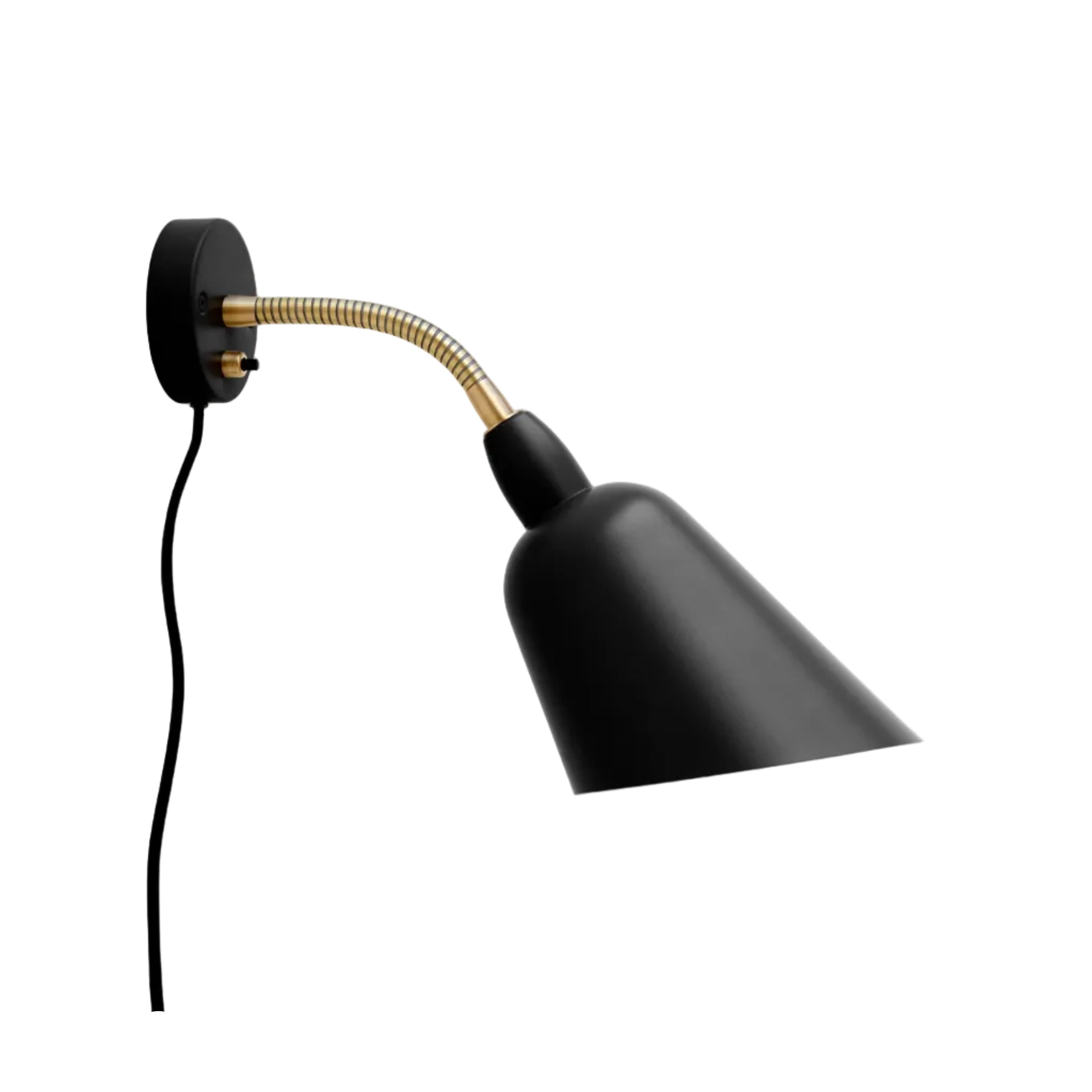 Wandlamp BELLEVUE AJ9 zwart met messing afwerking