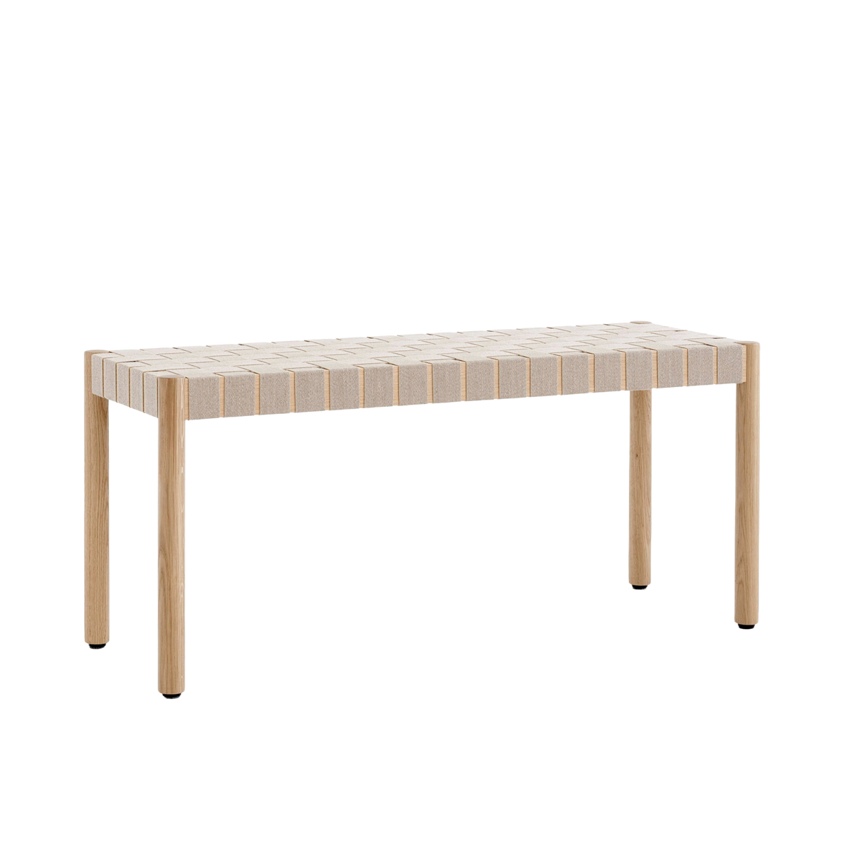 BETTY bank met beige geweven zitting en gelakt eikenhout