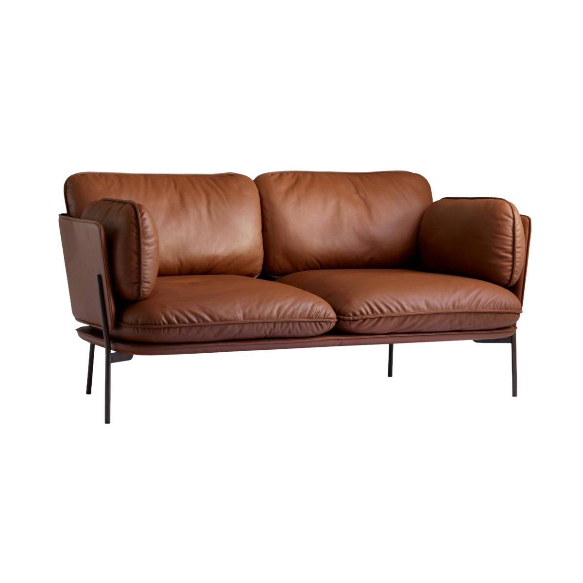 Sofa 2-zits CLOUD LN2 gestoffeerd met een zwarte basis