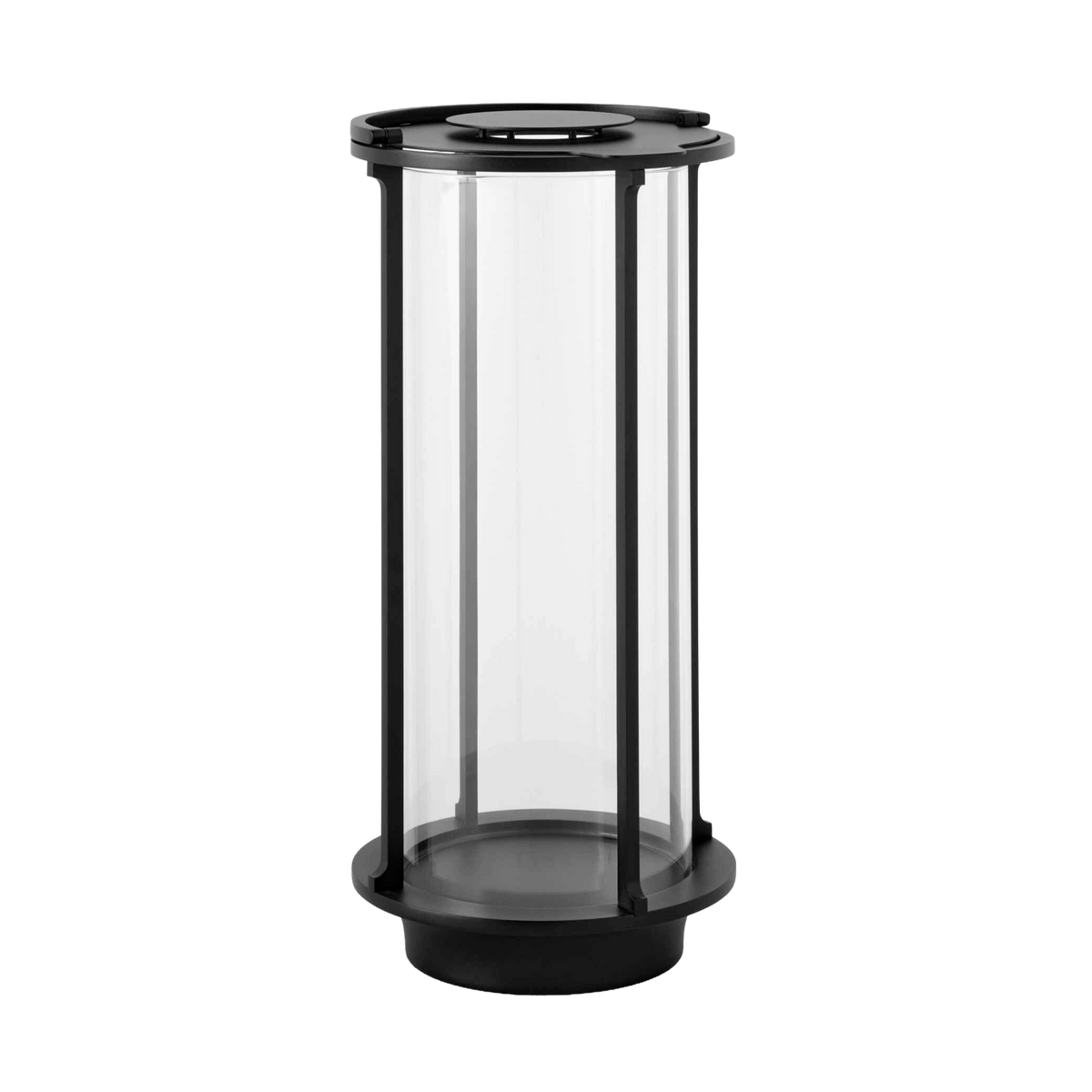 Buitenlantaarn voor kaars HURRICANE SC83 glas en zwart aluminium