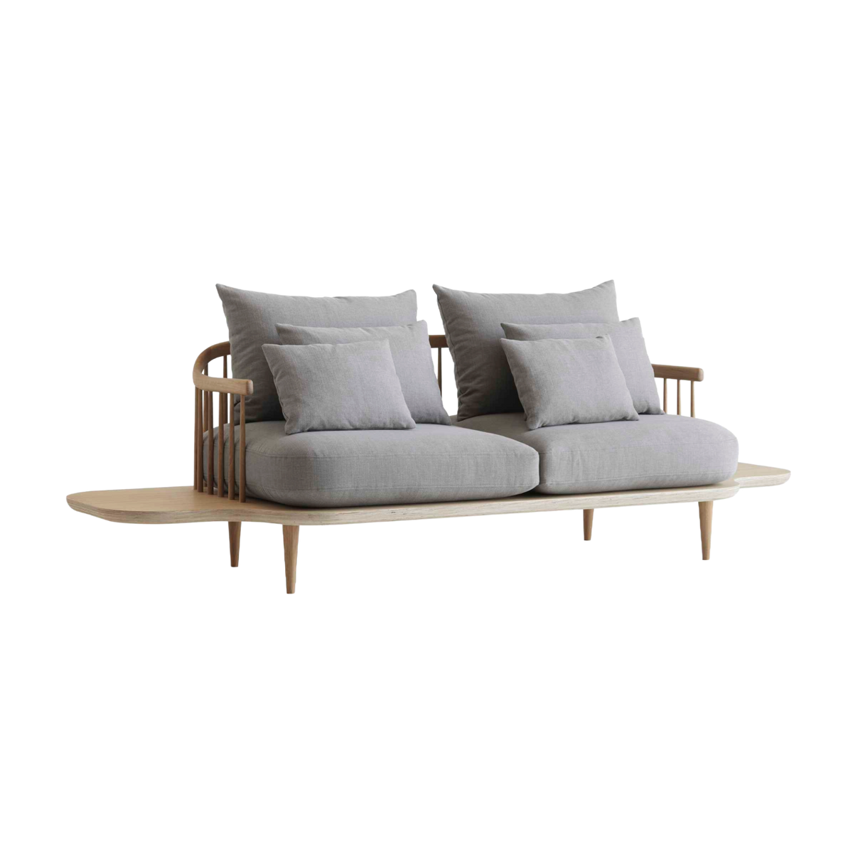 Sofa 3-zits FLY SC3 gestoffeerd met een eiken basis