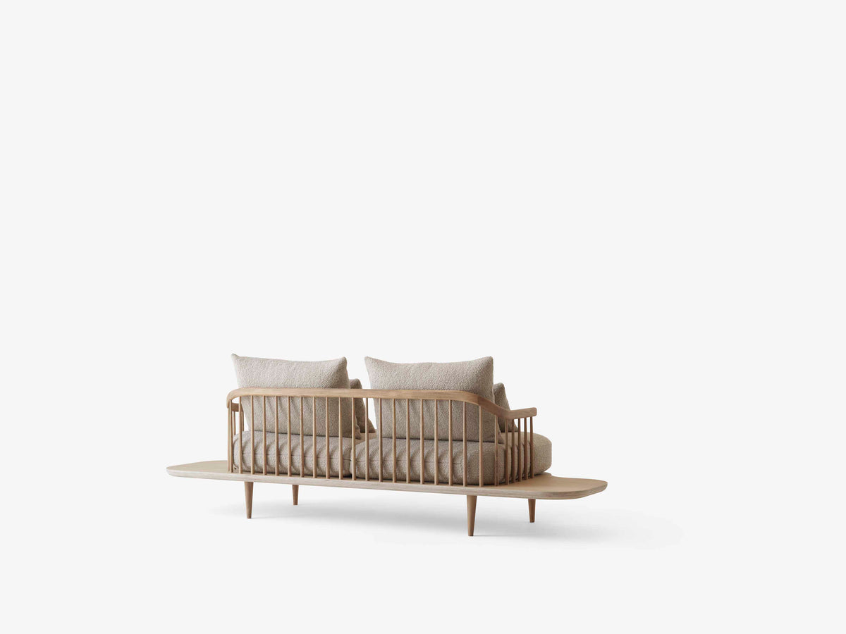 Sofa 3-zits FLY SC3 gestoffeerd met een eiken basis