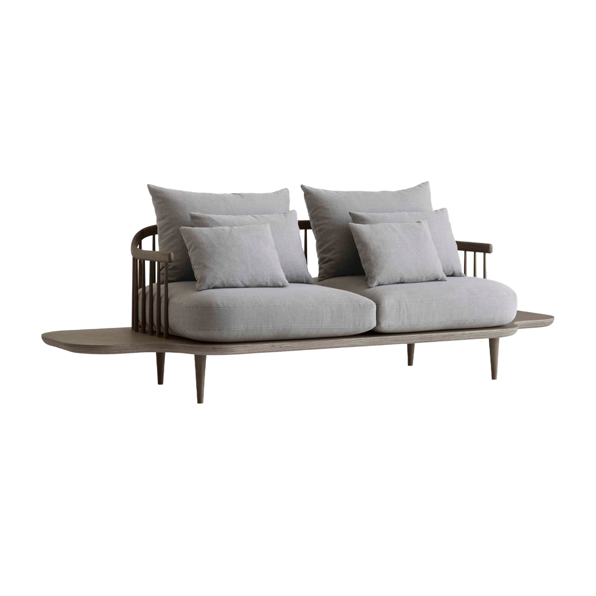 Sofa 3-zits FLY SC3 gestoffeerd met een gerookte eiken basis