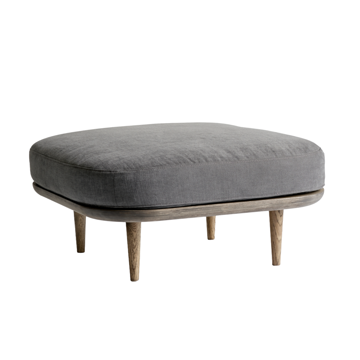 Hocker FLY SC9 gestoffeerd met een gerookte eiken basis
