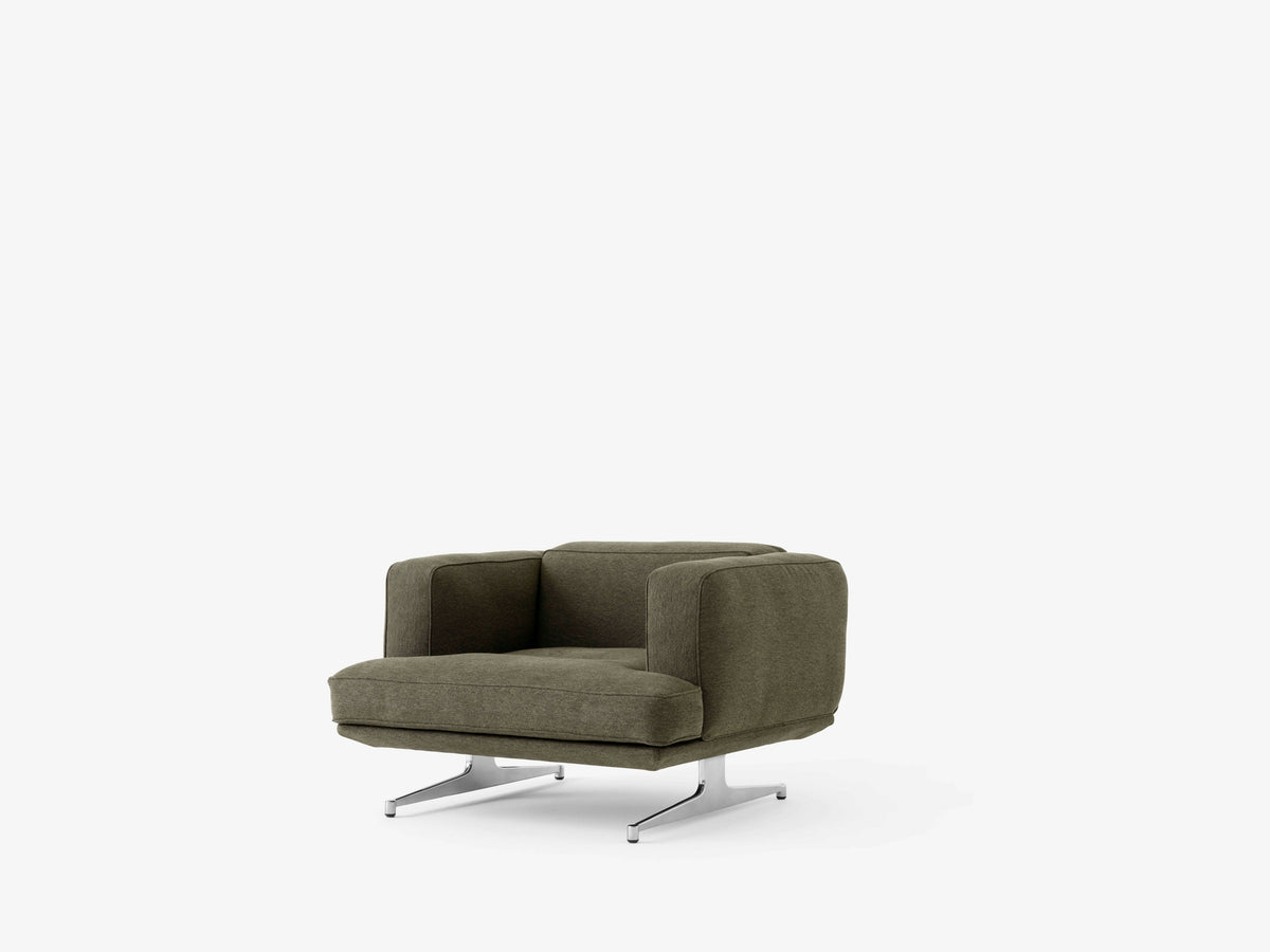 Fauteuil INLAND AV21 gestoffeerd met een aluminium basis