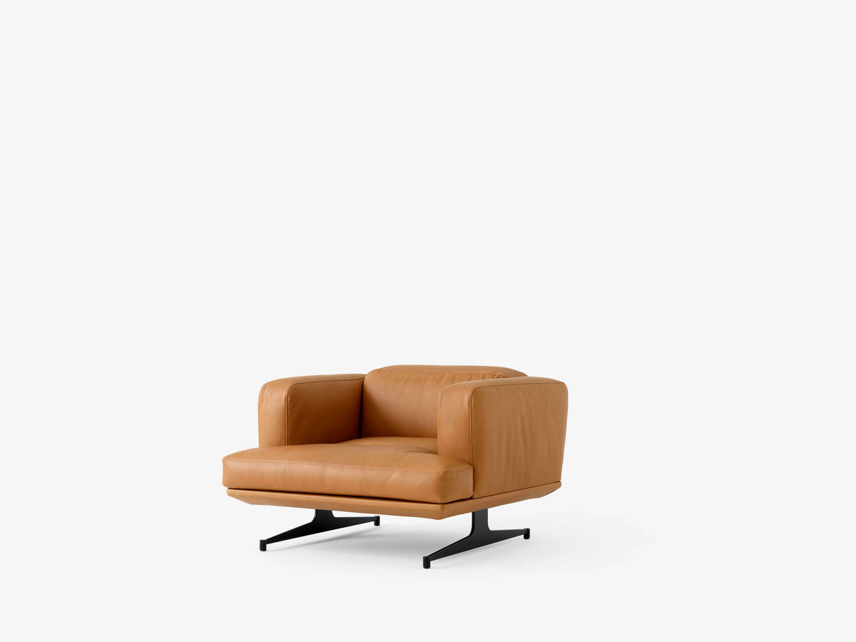 Fauteuil INLAND AV21 gestoffeerd met een zwarte basis