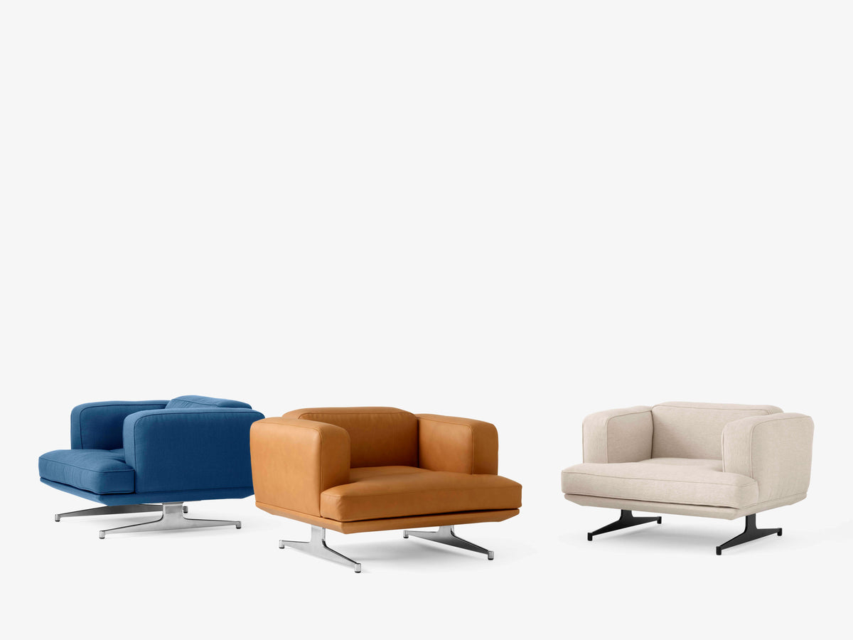 Fauteuil INLAND AV21 gestoffeerd met een aluminium basis
