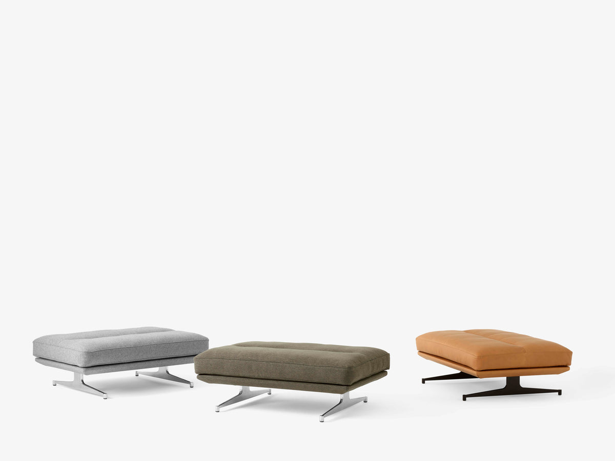 Hocker INLAND AV32 gestoffeerd met een aluminium basis