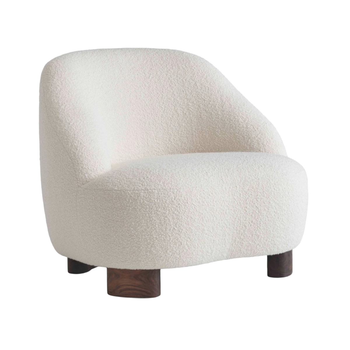 Gestoffeerde MARGAS LC1 fauteuil met notenhouten basis