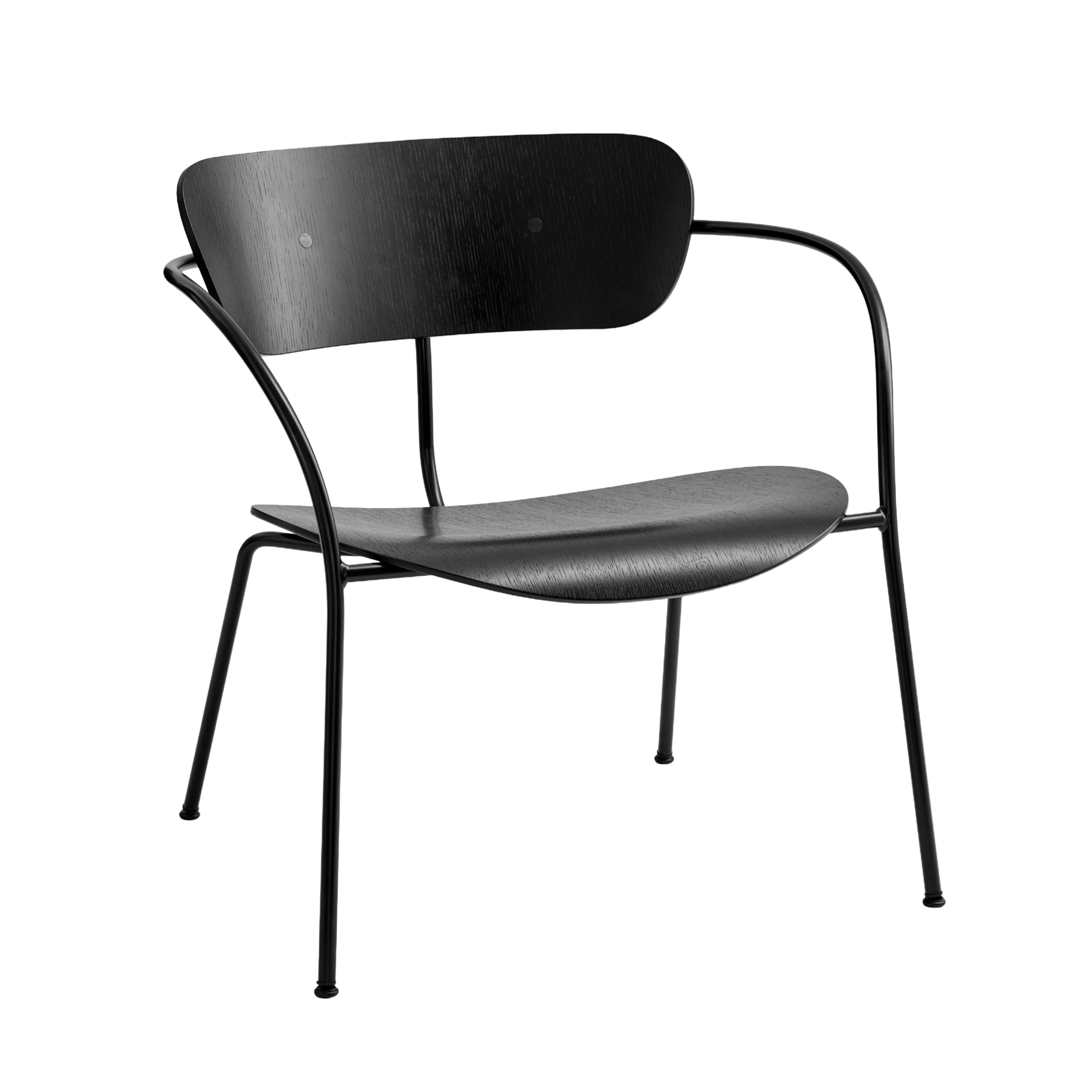 Fauteuil met armleuningen PAVILION AV5 zwart gelakt eiken met zwarte basis