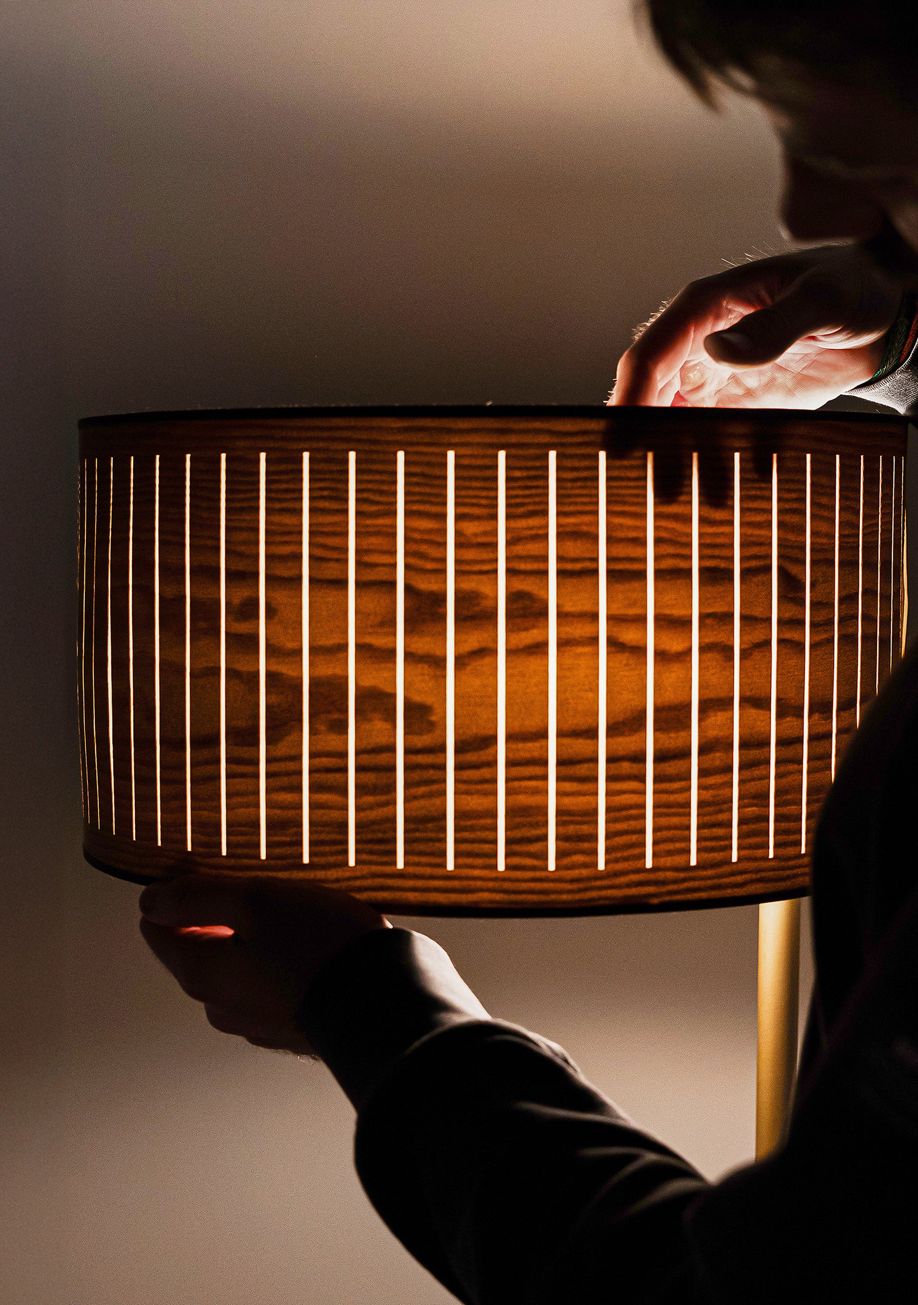 AUTUMN walnut wood floor lamp