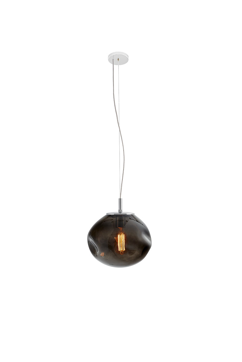 AVIA pendant lamp in smoky black with silver finish