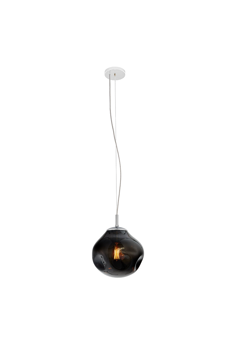 AVIA pendant lamp in smoky black with silver finish