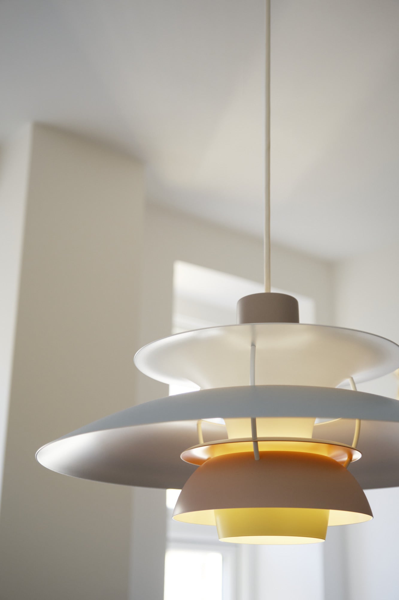 PH 5 pendant lamp pastel oyster with blue and pink