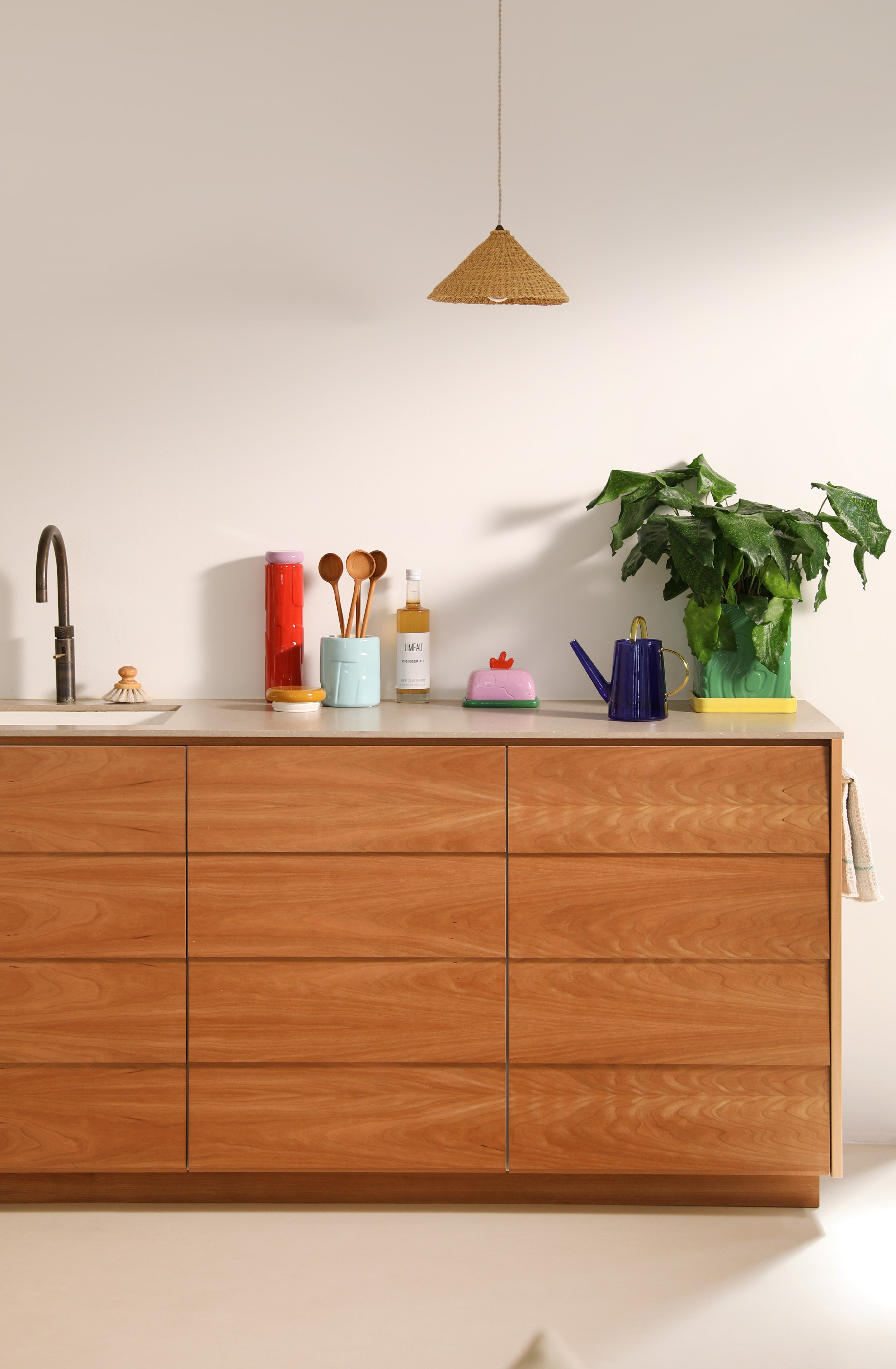 FLAKE-opbergdoos blauw met een bruine deksel