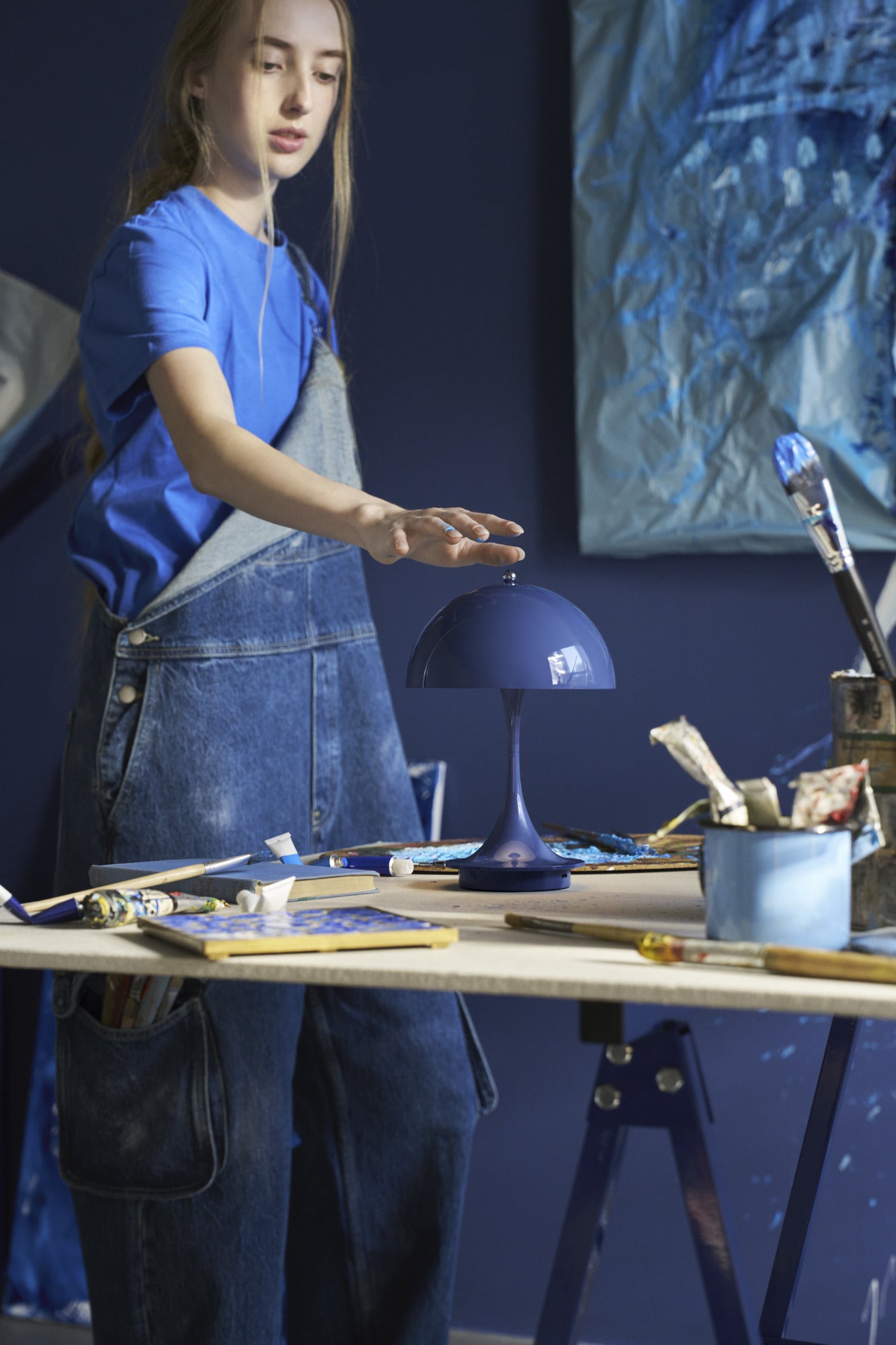 Tragbare Lampe PANTHELLA 160 Indigo