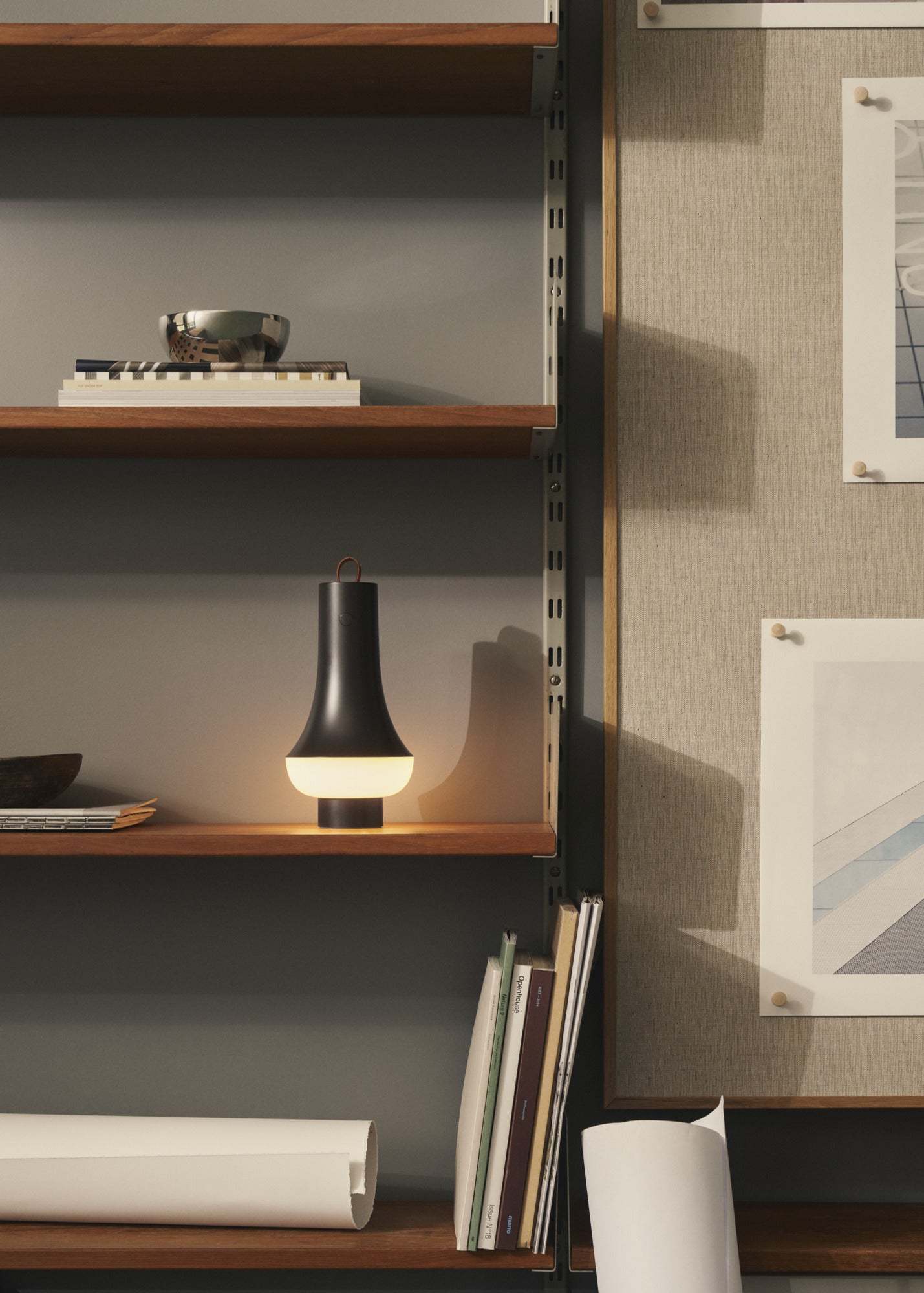 Draagbare lamp TOMOSHI donkerbruin