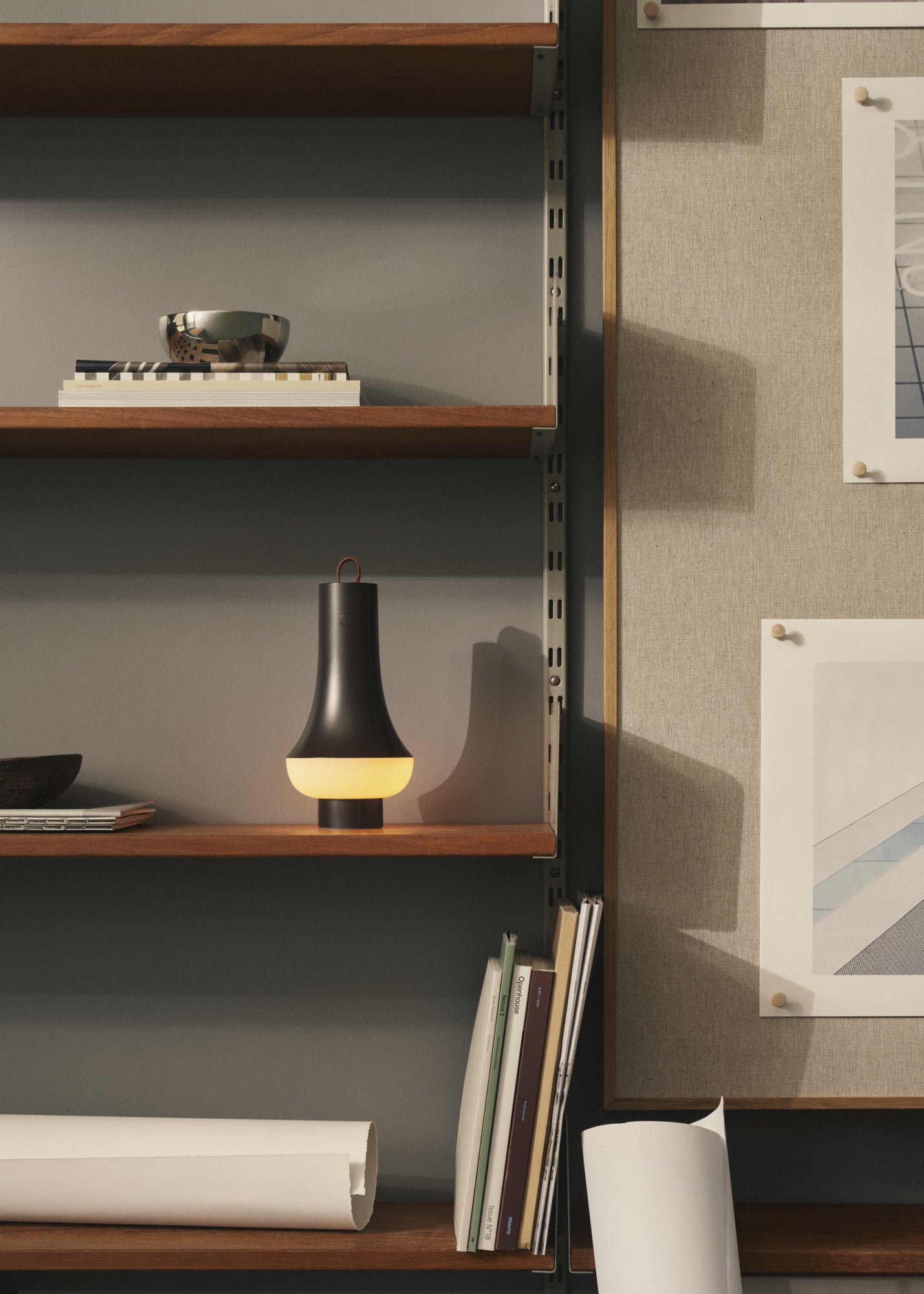 Draagbare lamp TOMOSHI donkerbruin