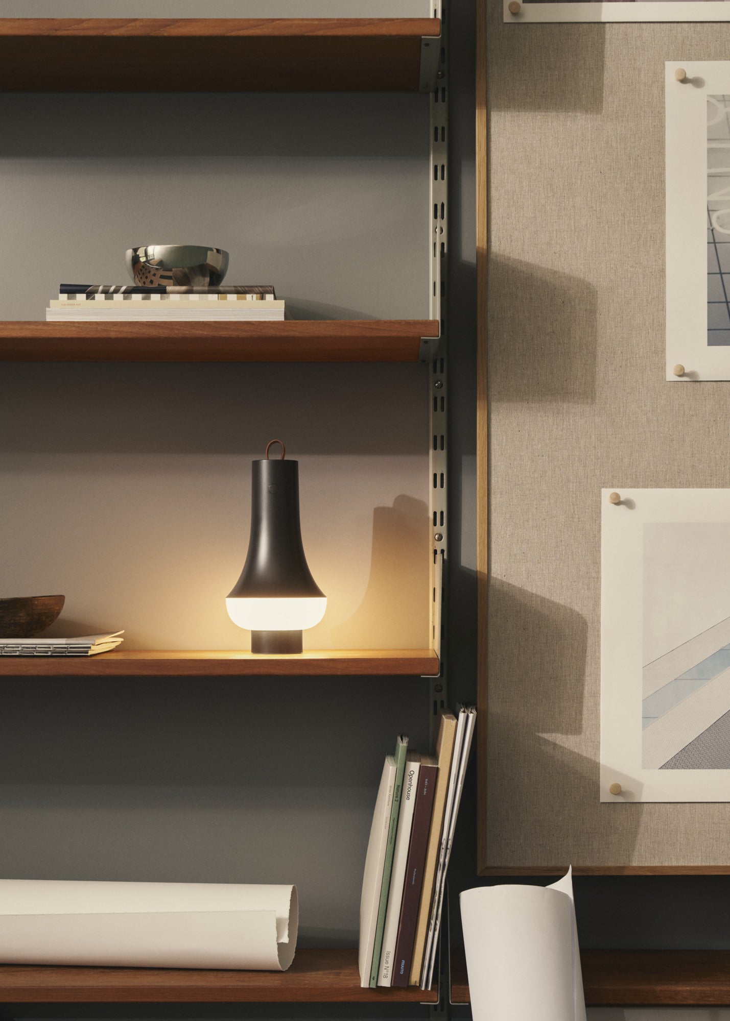 Draagbare lamp TOMOSHI donkerbruin