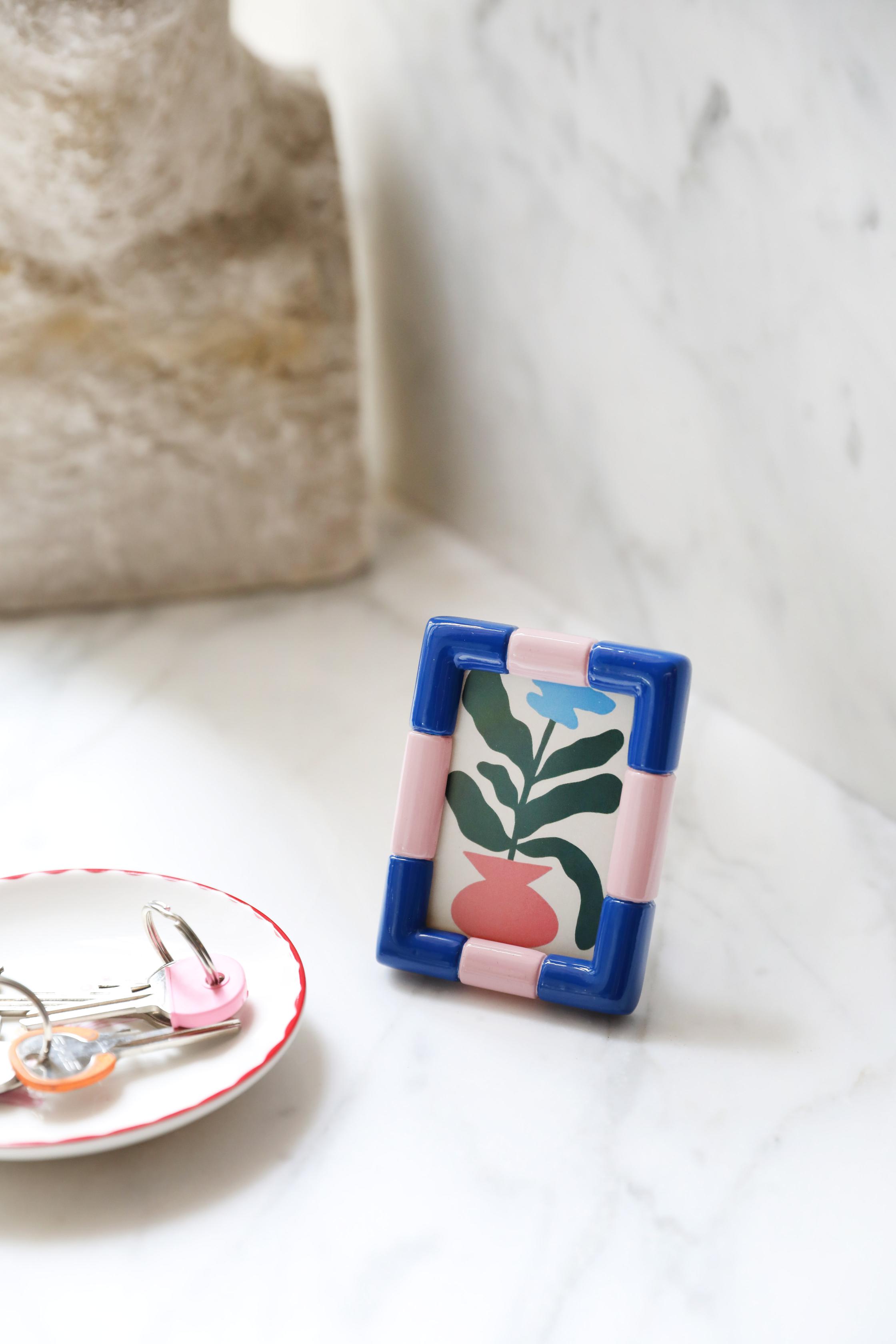 Fotolijst RIFT RECHTHOEK blauw met roze