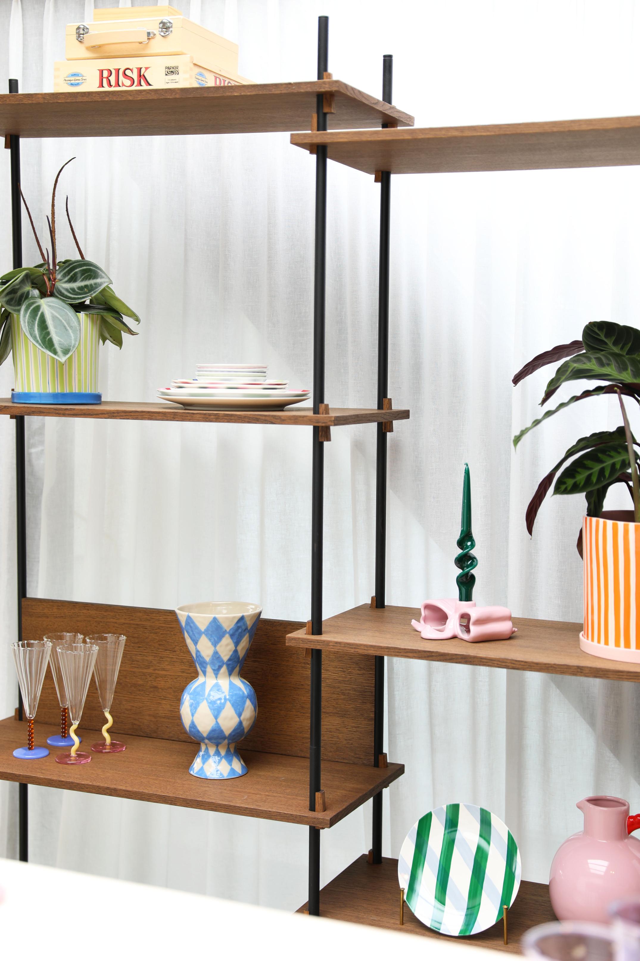 Wazon RHOMBIC weiß mit Blau