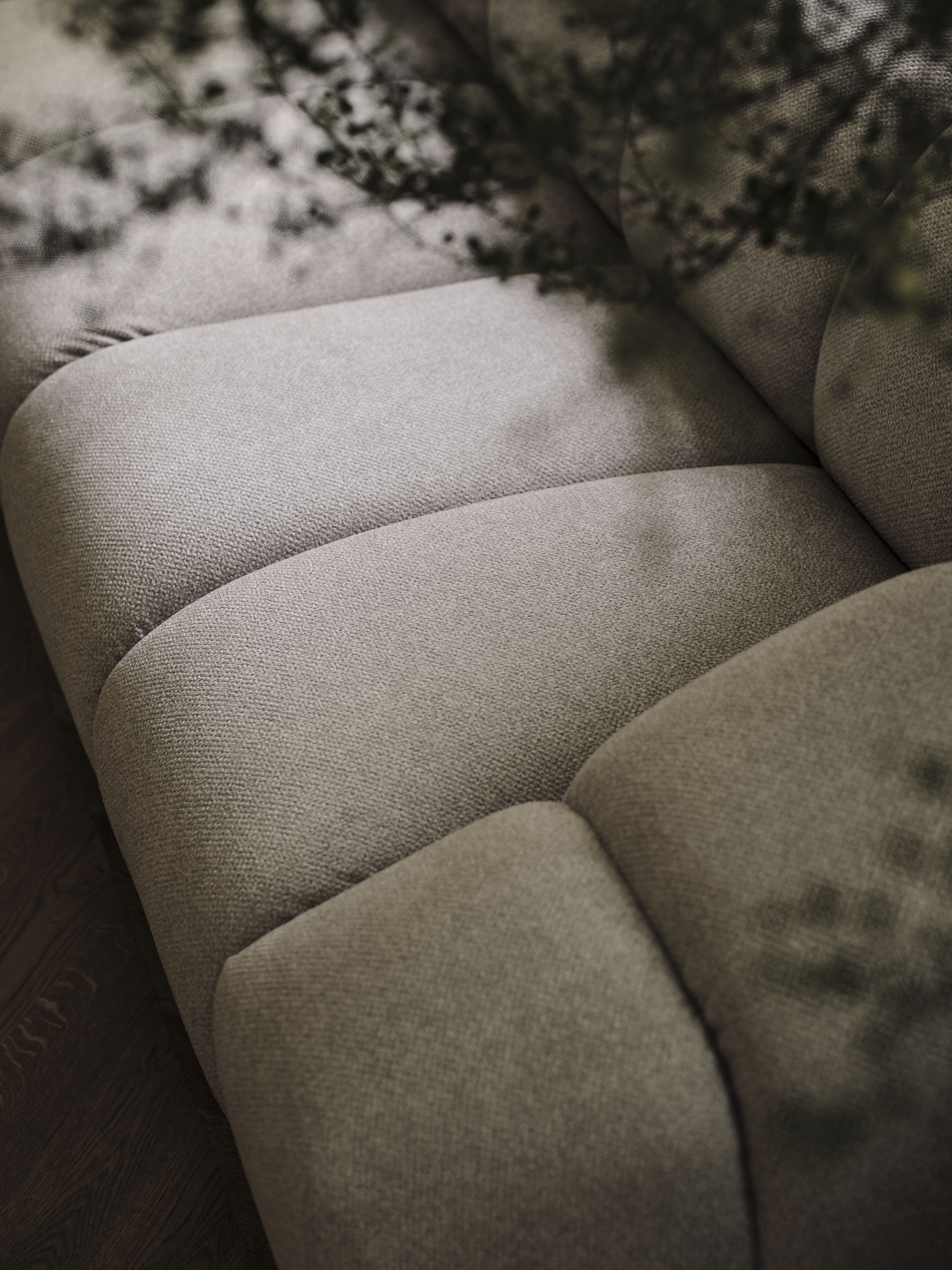 Velvet corner sofa for three people right-sided DIANA terracotta