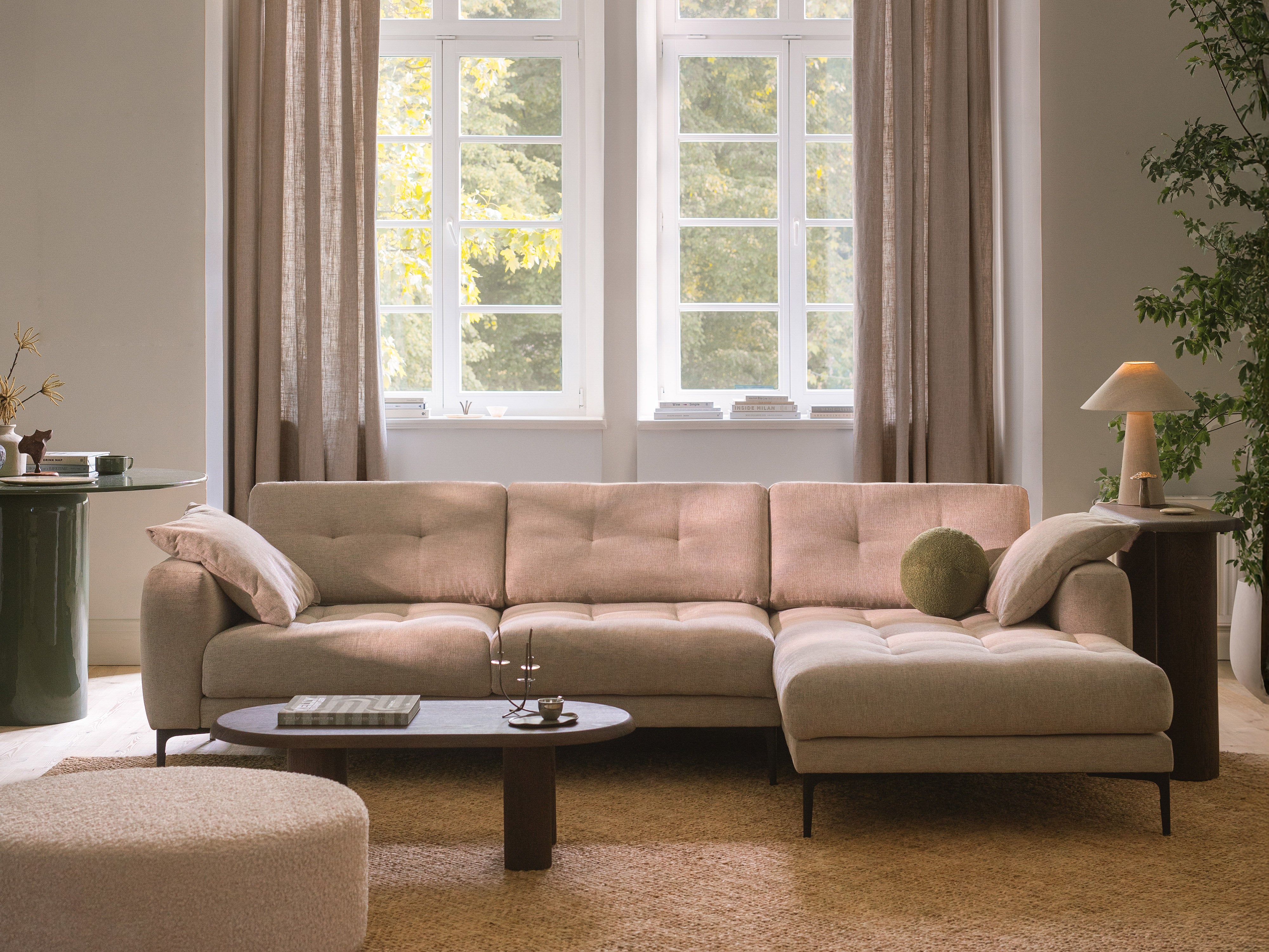 Narożnik w kształcie L prawostronny BEMY szary szenil