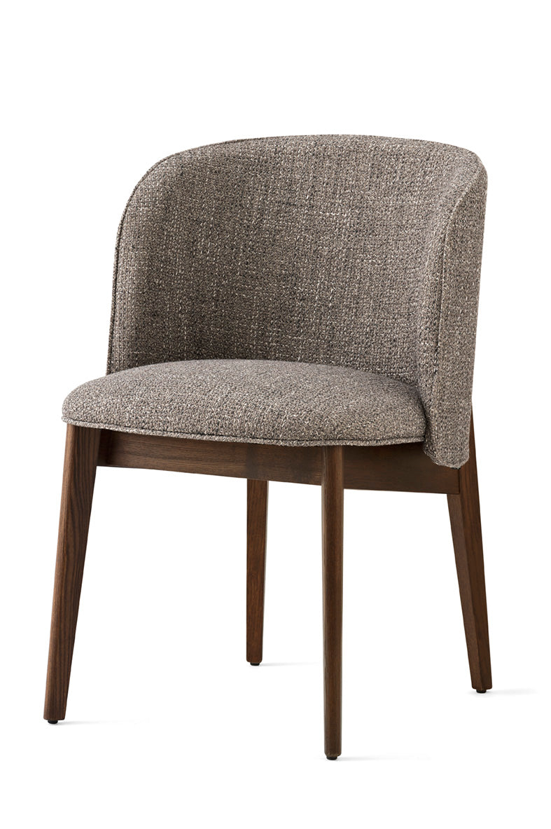 Armchair ABREY upholstered with a dark wooden base