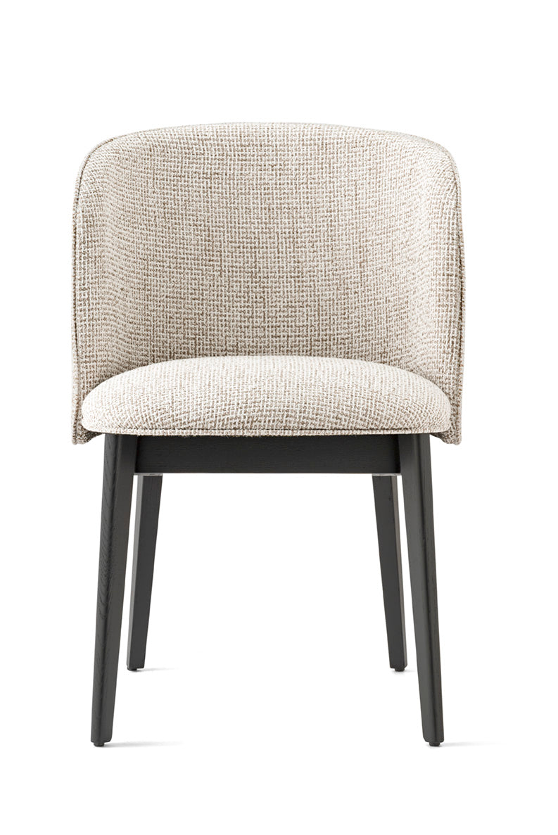 Armchair ABREY upholstered with a black wooden base