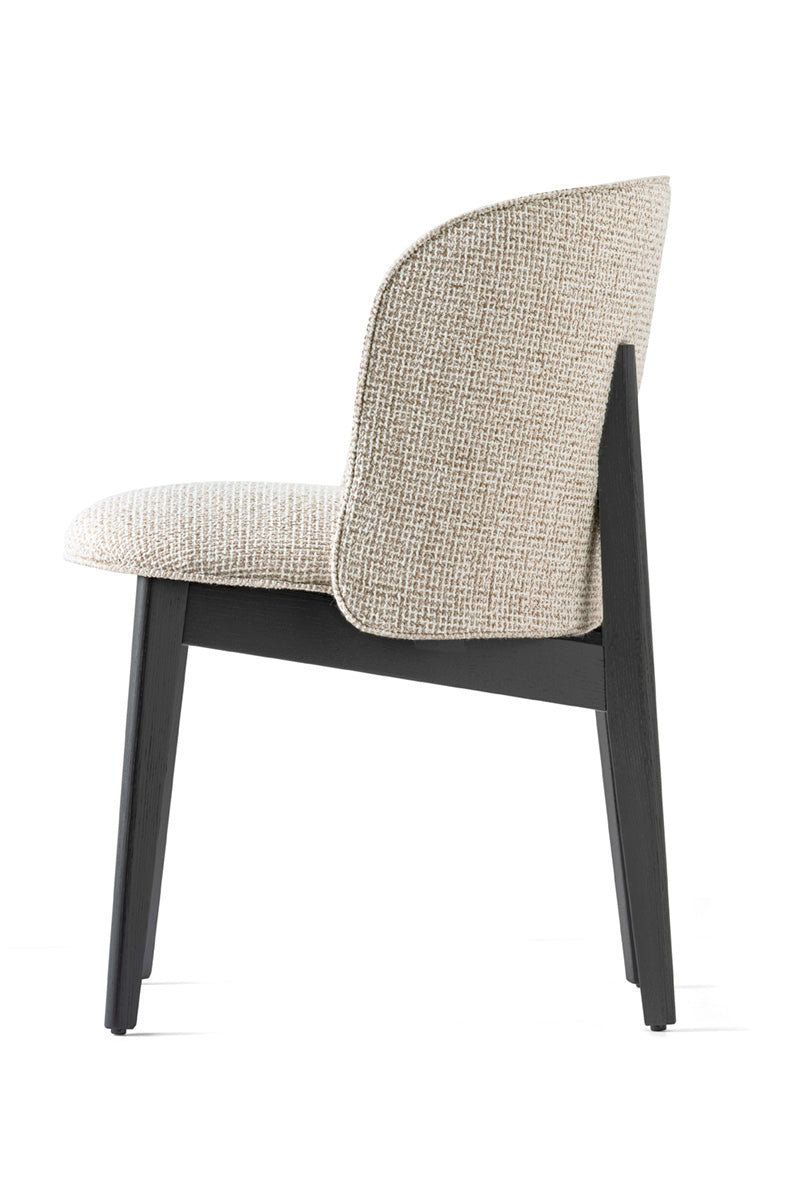 Armchair ABREY upholstered with a black wooden base