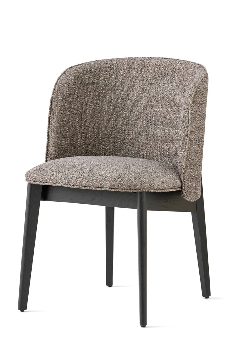 Armchair ABREY upholstered with a black wooden base