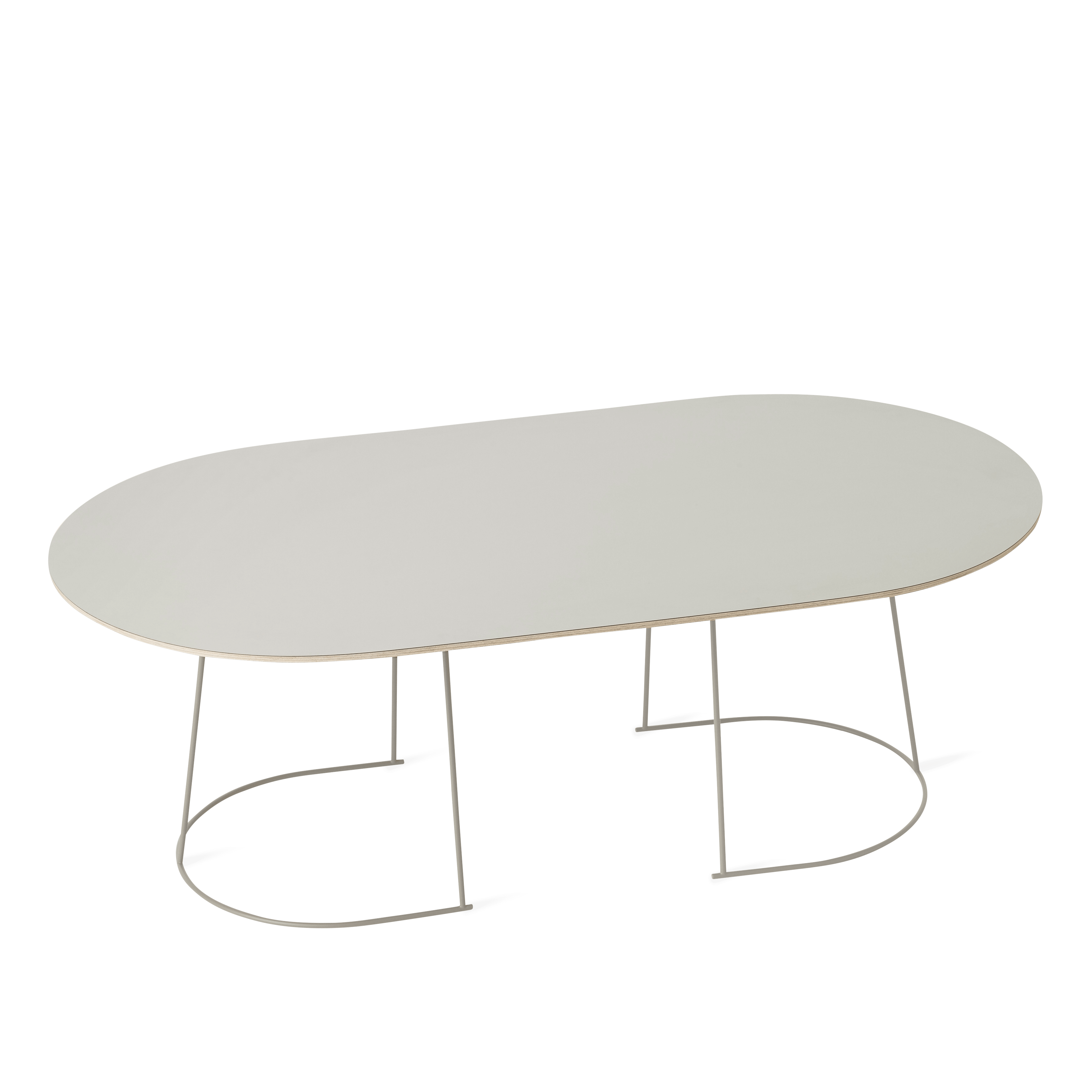 Lounge tafel AIRY grijs nanolaminaat met donkergrijze basis