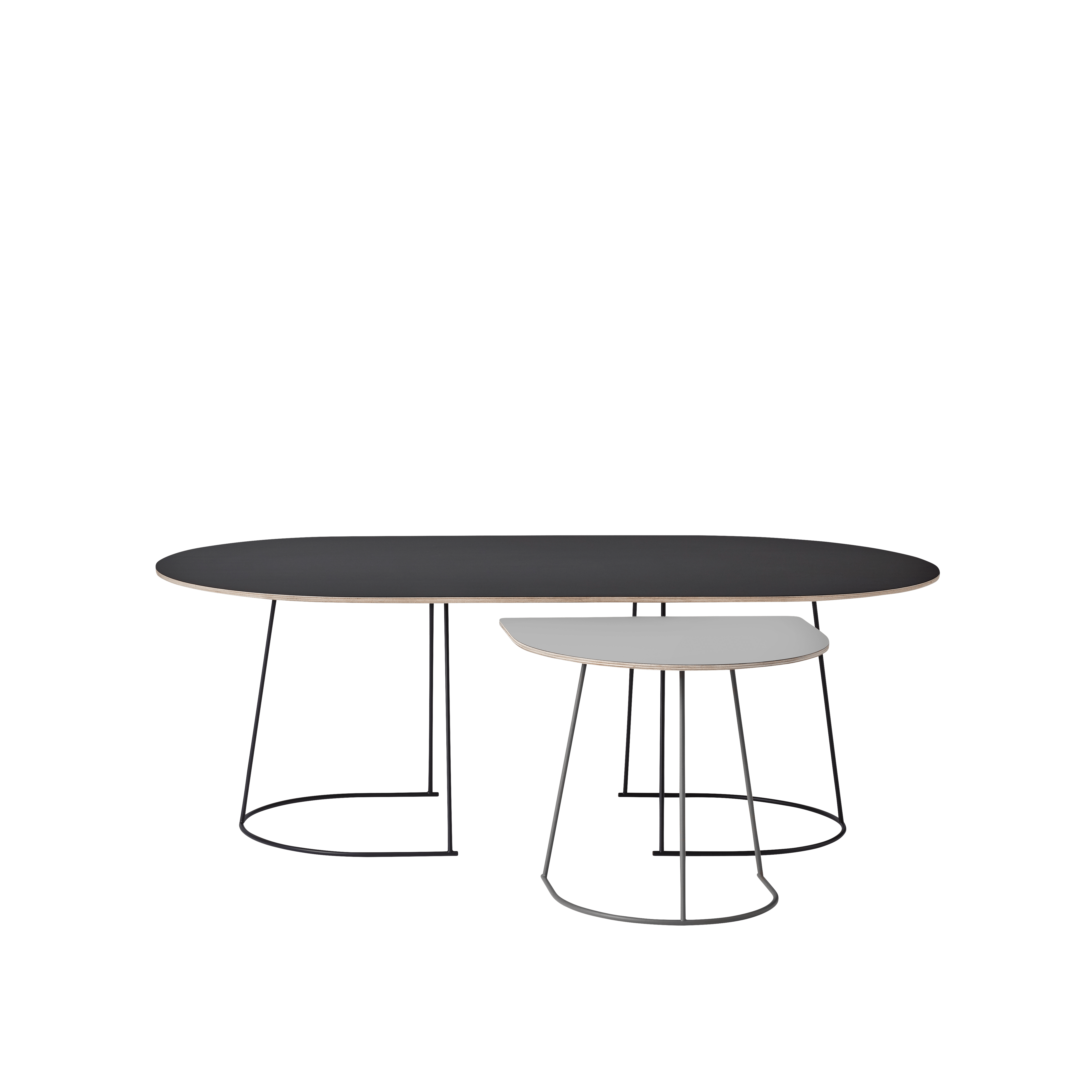 Zijtafel AIRY grijs nanolaminaat met donkergrijze basis