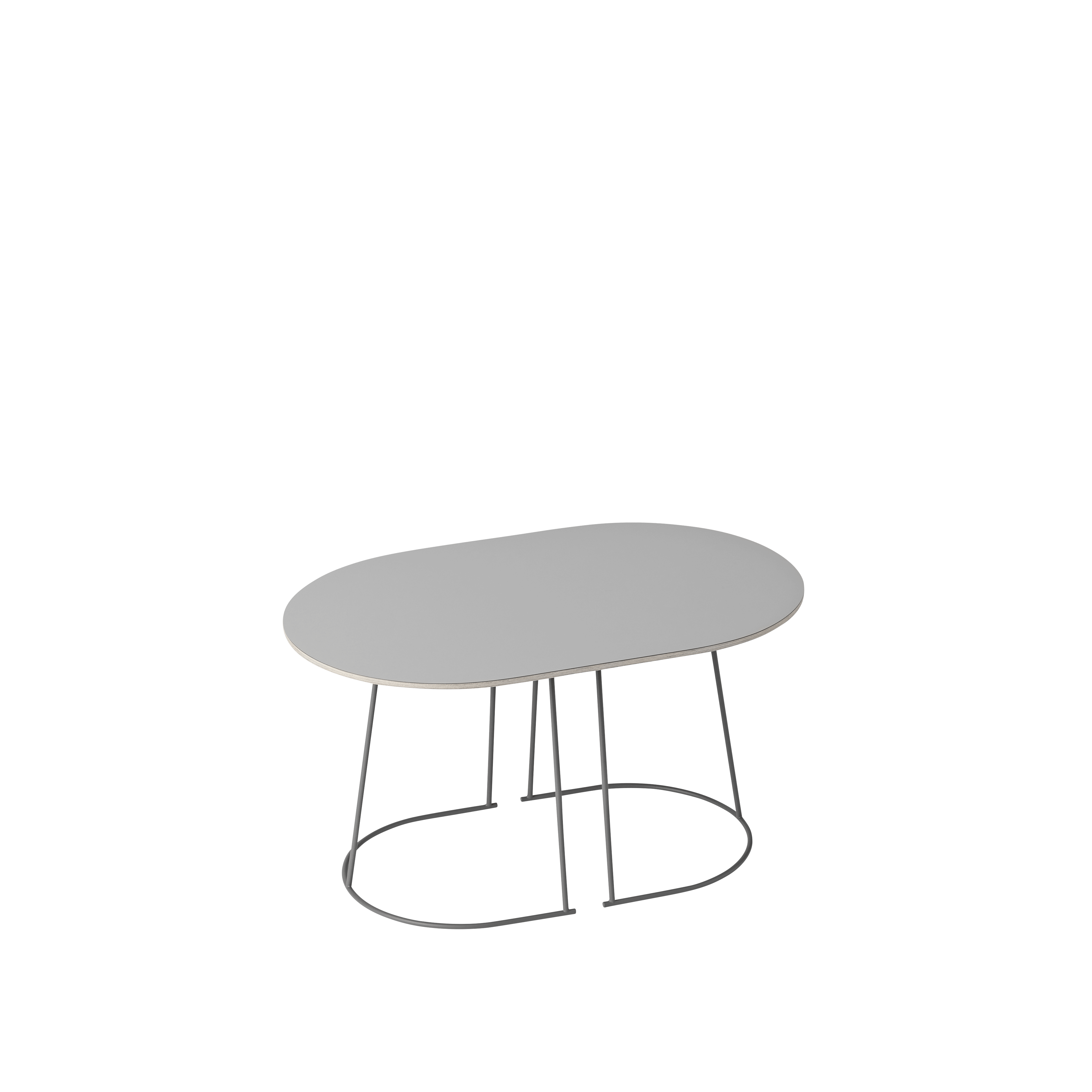 Lounge tafel AIRY grijs nanolaminaat met donkergrijze basis